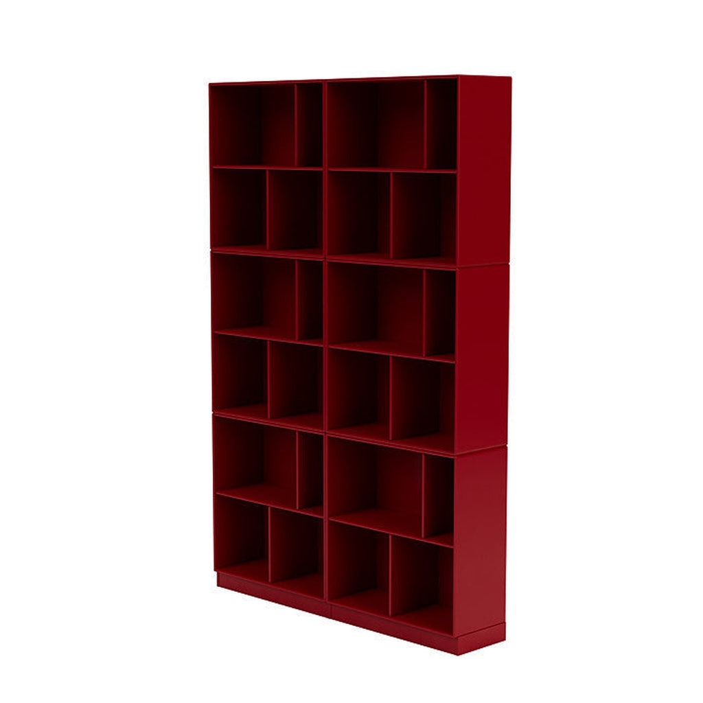Montana Read Spacious Bookshelf With 7 Cm Plinth, Beetroot Red