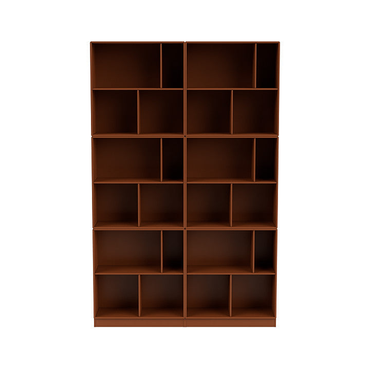 Montana läste rymlig bokhylla med 7 cm sockel, hasselnötbrun