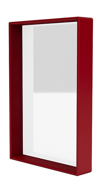 蒙大拿州的货架镜，带架子框架，甜菜根红色