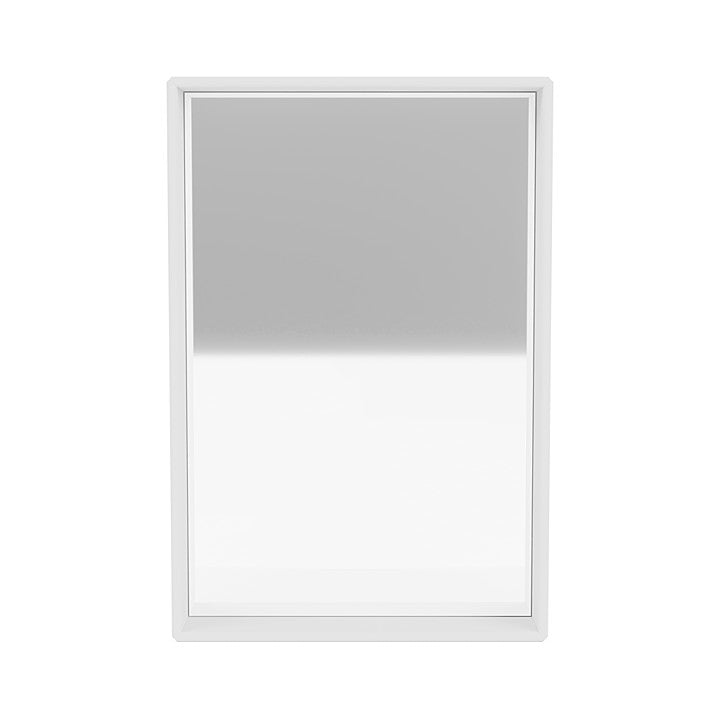 Miroir de shelfie Montana avec cadre d'étagère, nouveau blanc
