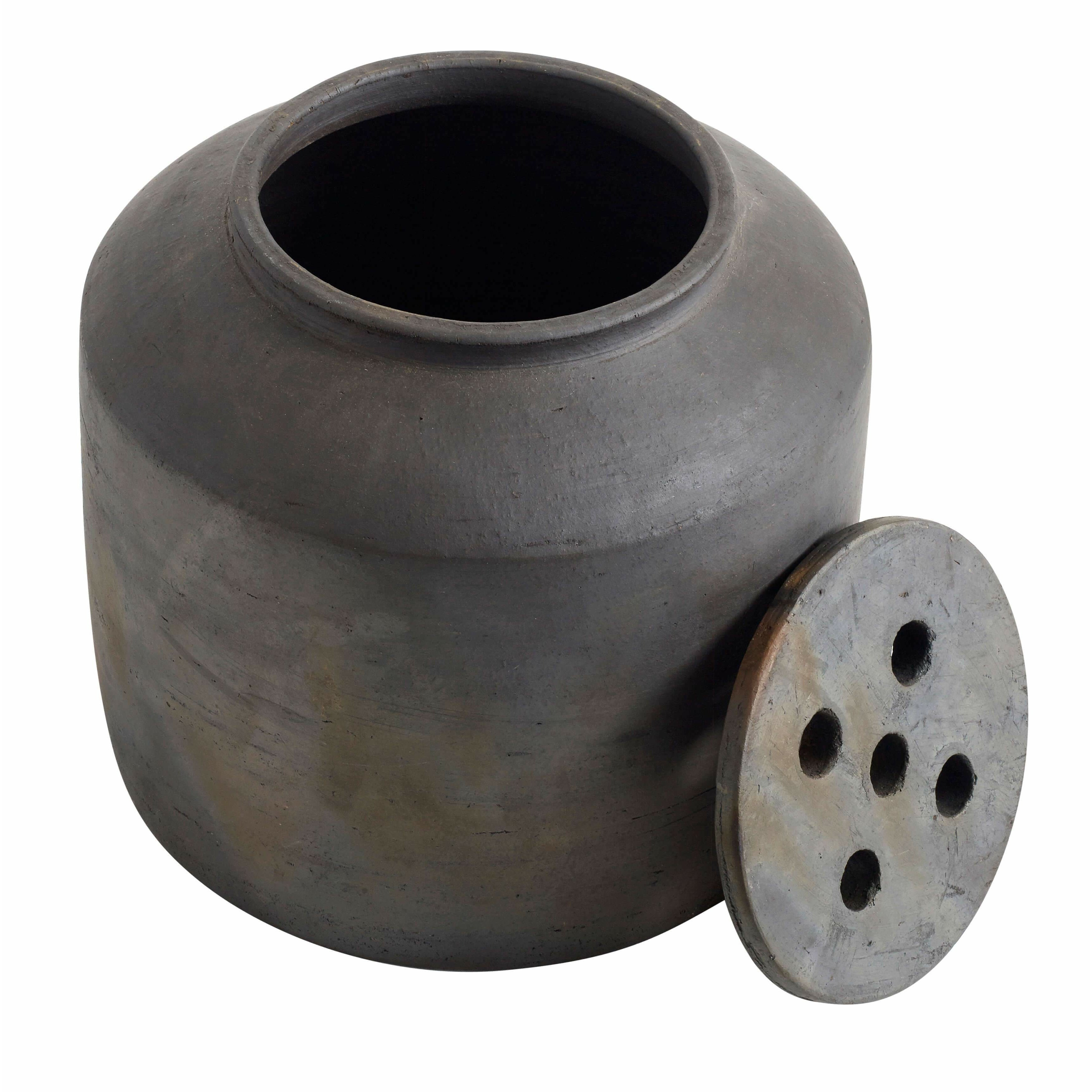 Muubs Pot noisetier avec couvercle brun / noir, Ø25 cm