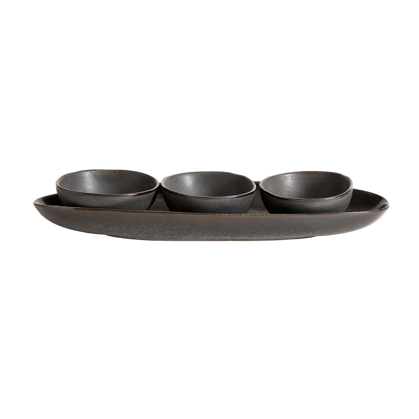 Muubs Mame Serving Plate Oval Coffee, 36,5 cm