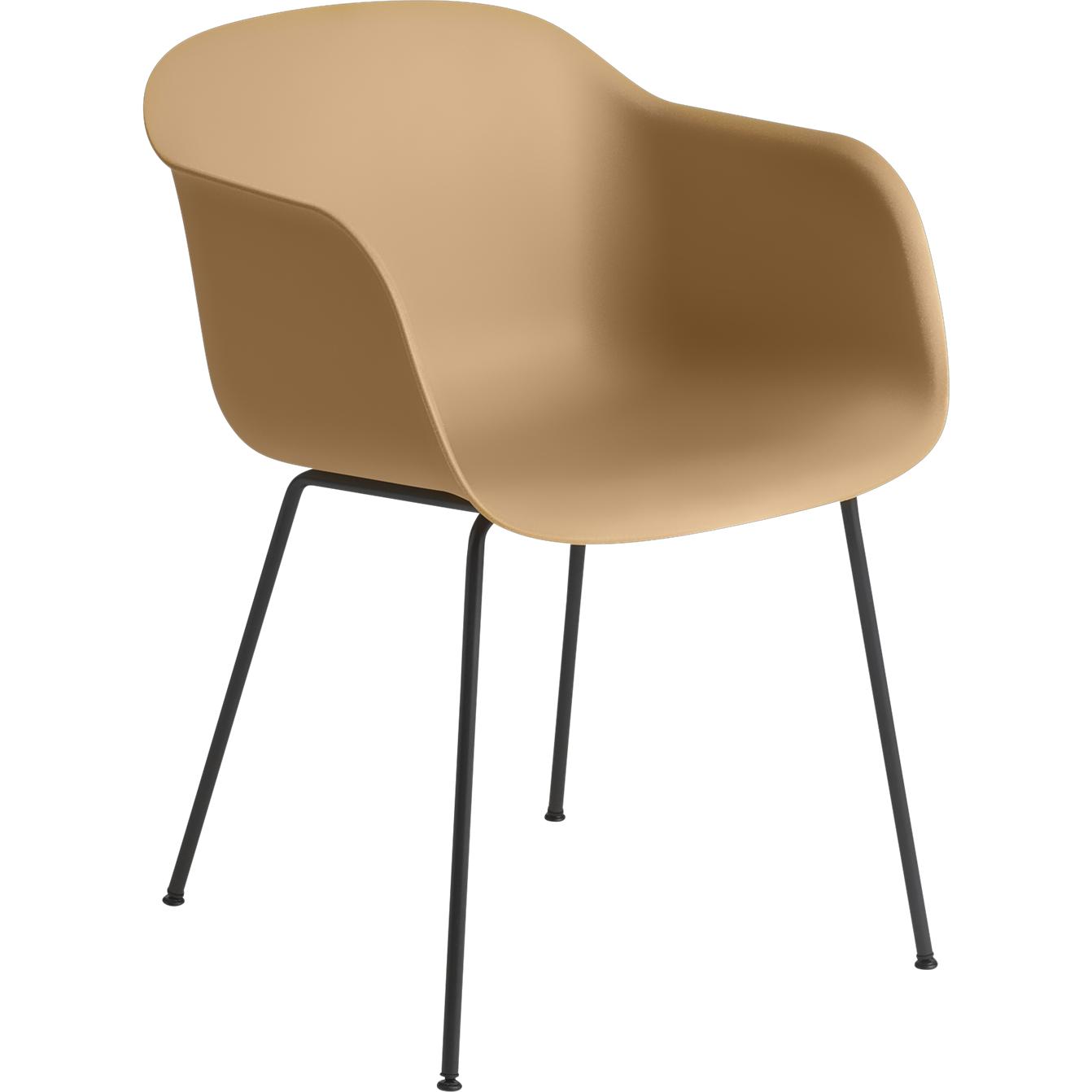 Base de tubo de sillón de fibra muuto, asiento de fibra, marrón/negro
