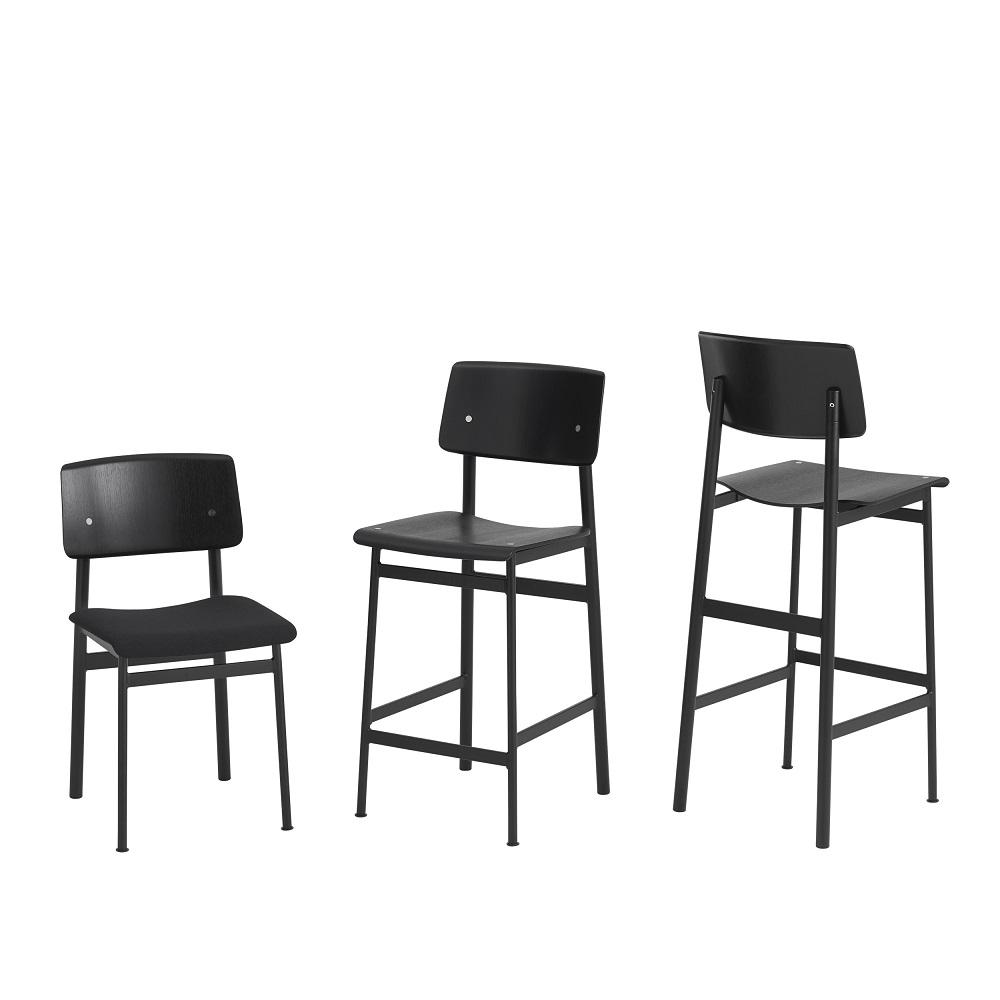 Muuto Loft Bar Chair Oak, H 75 cm, zwart