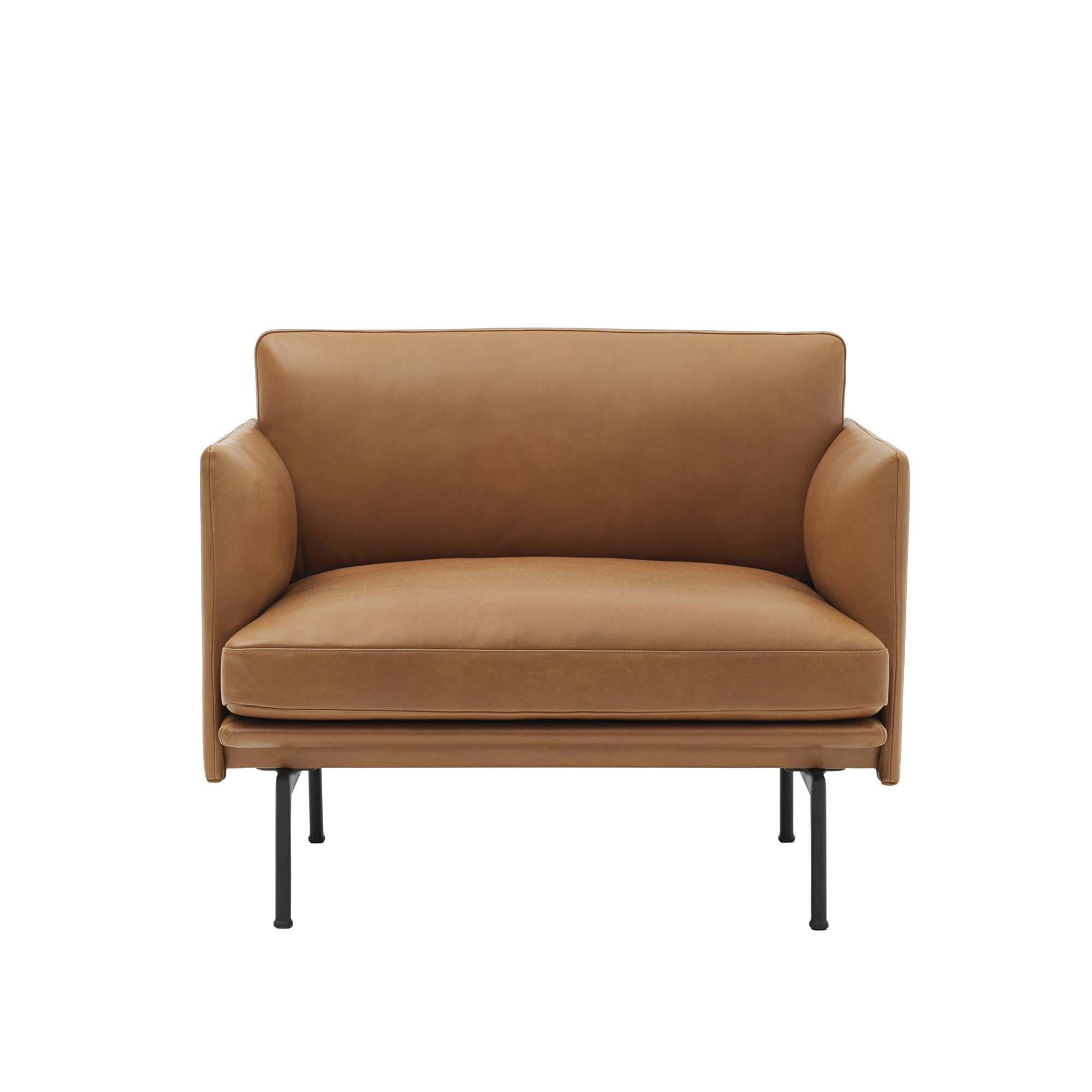 Muuto Outline Armchair Leather, Brown Cognac Leather