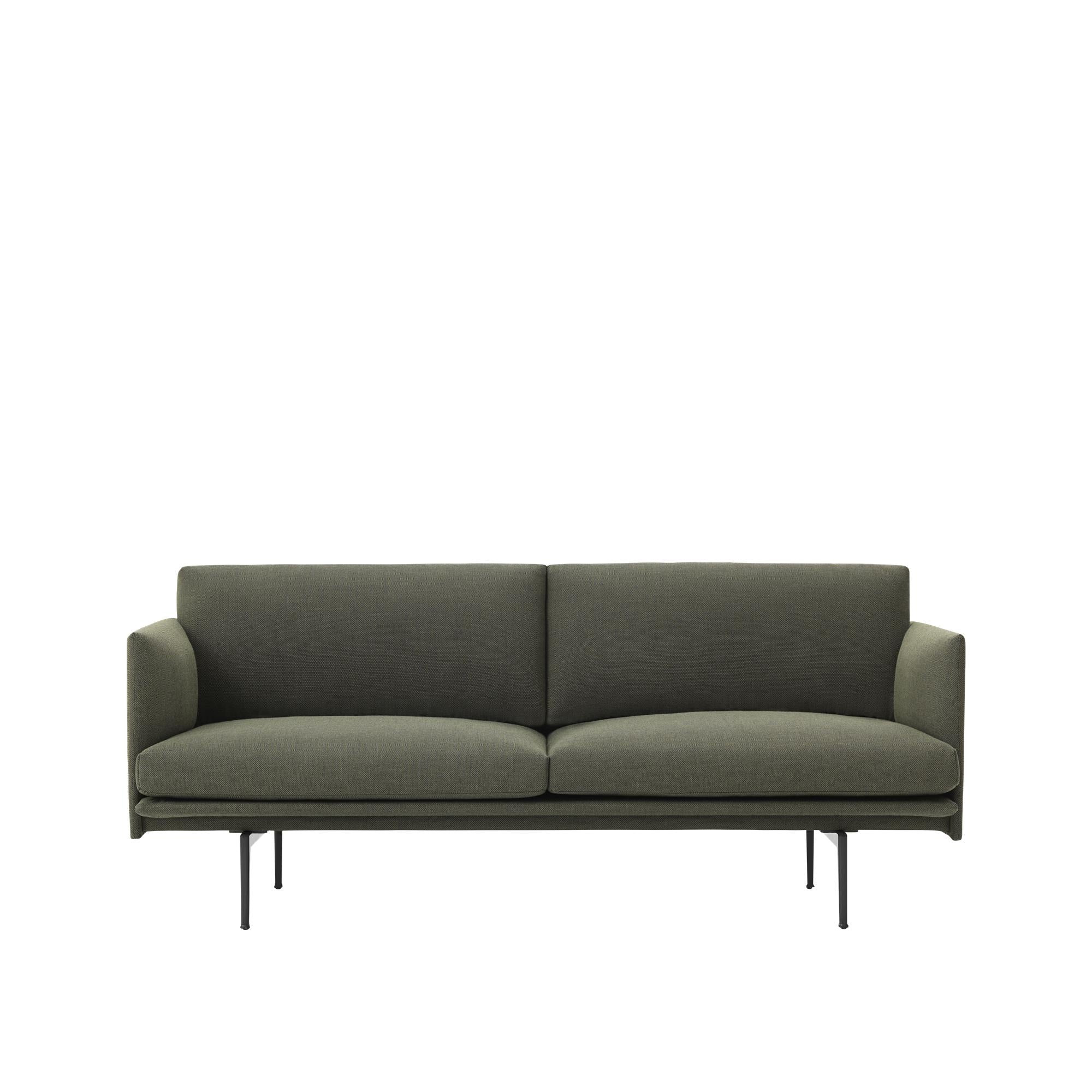 Muuto Outline Sofa 2 Seater, Fabric, Fiord 961