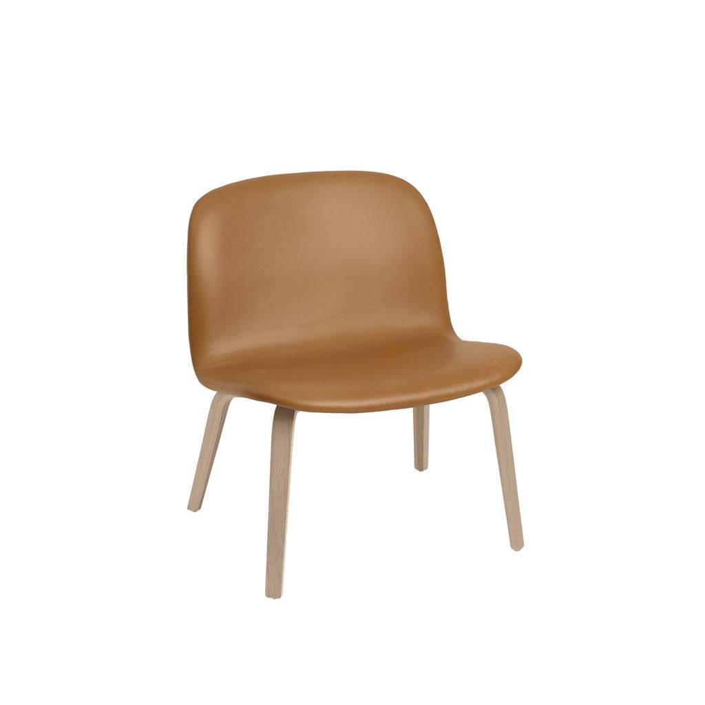 Muuto Visu Lounge Chair Wooden Legs, Oak/Cognac Refine Leather