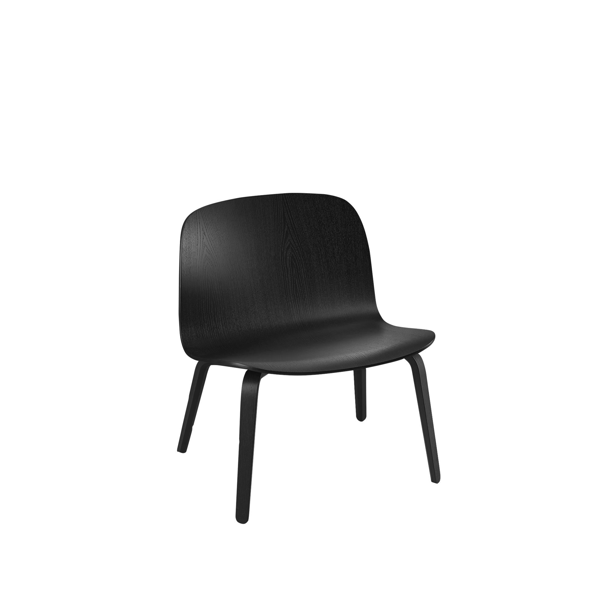 Muuto Visu Lounge Chair Wooden Legs, Wooden Seat, Black