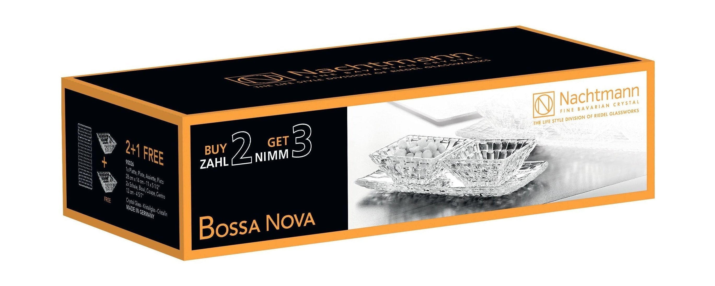 Nachtmann Bossa Nova Crystal Bowls Advantage Set, sett af 3