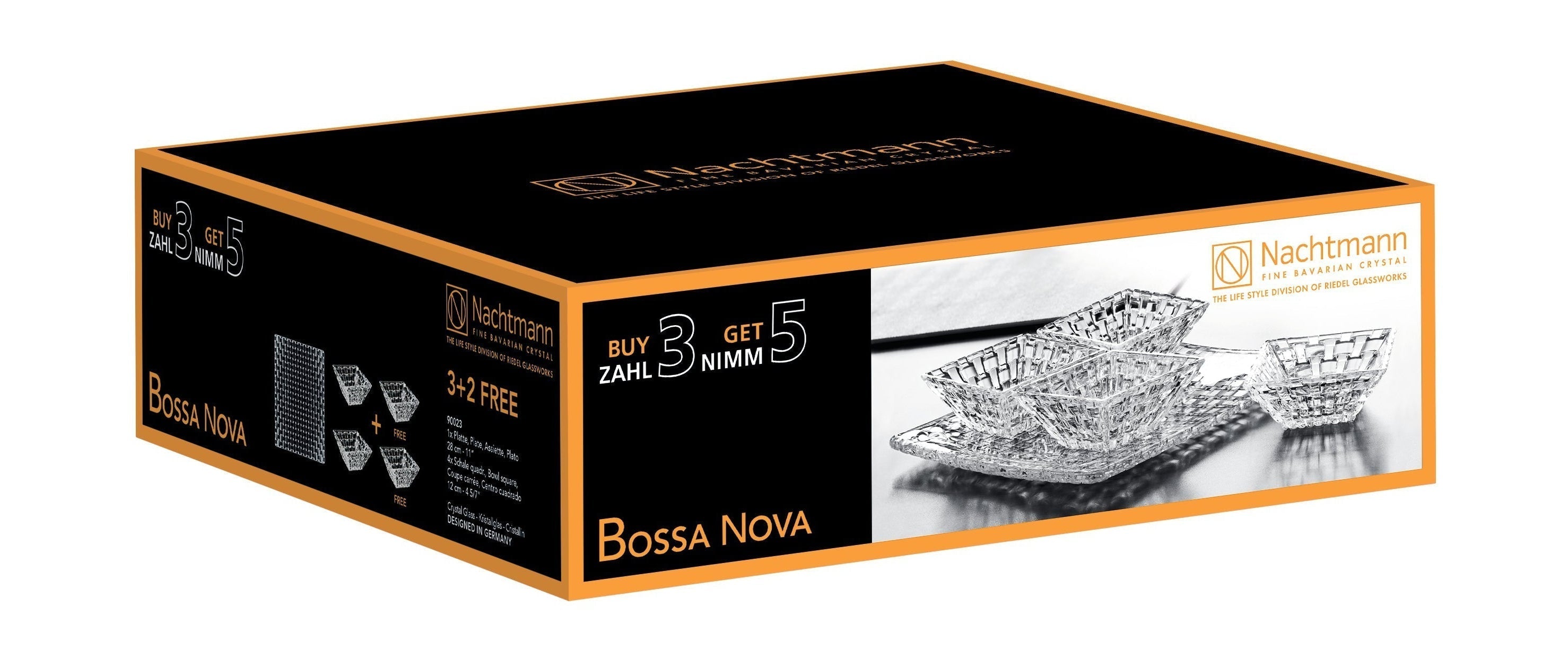 Nachtmann Bossa Nova -plaat en kom voordeel set, set van 5