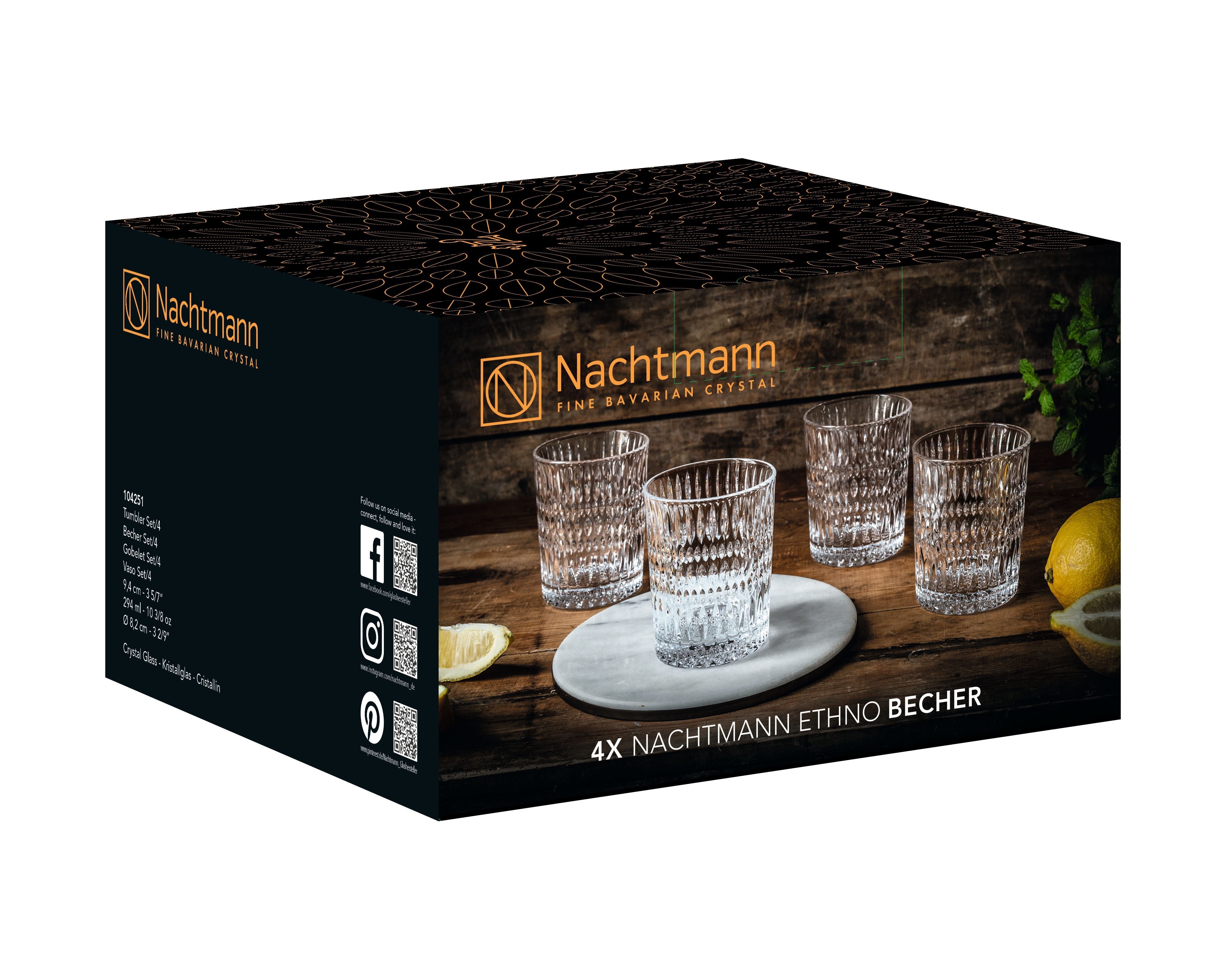 Nachtmann Ethno Glass 294 ml, sett af 4