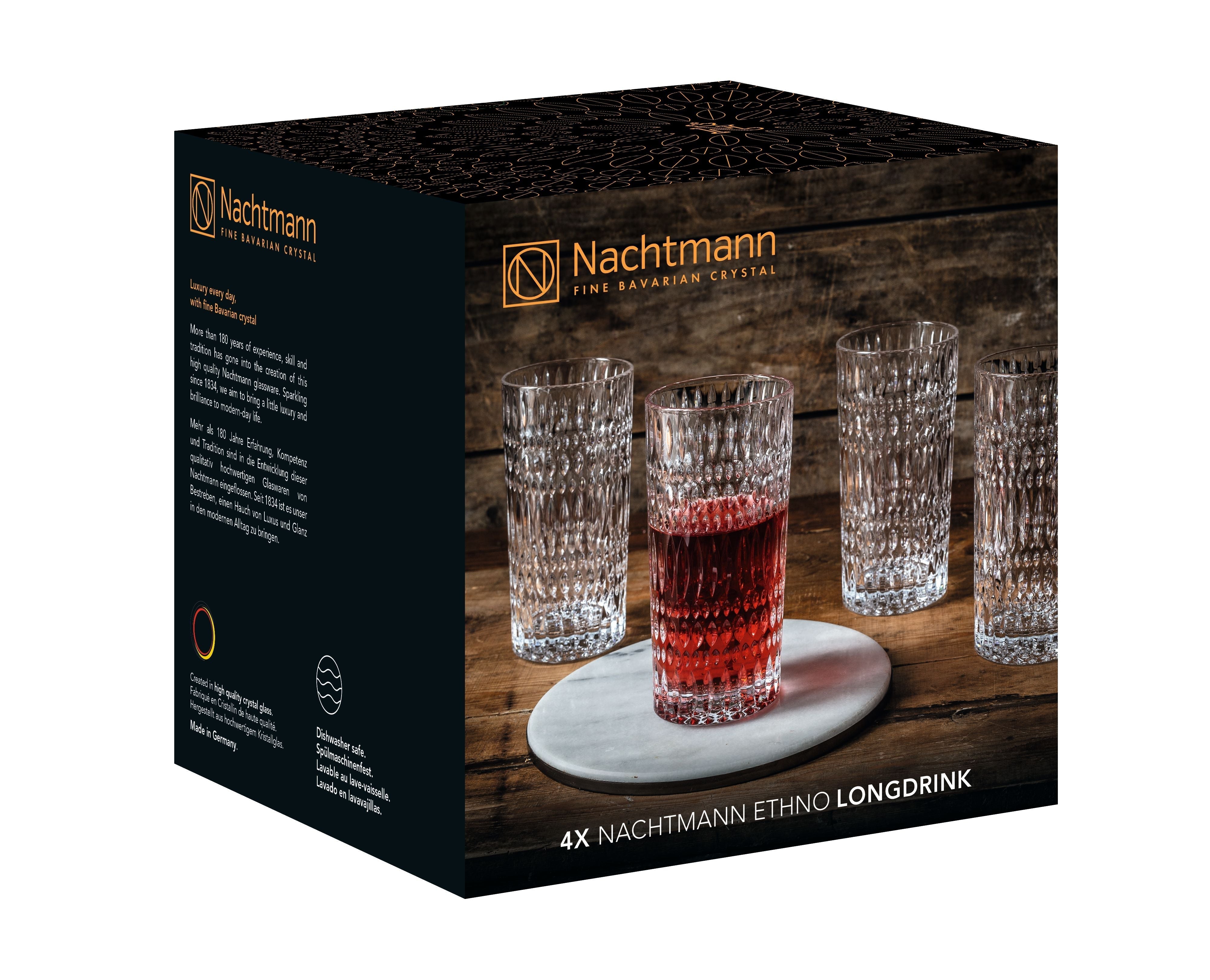 Nachtmann Ethno Long Drink Glass 434 ml, set di 4