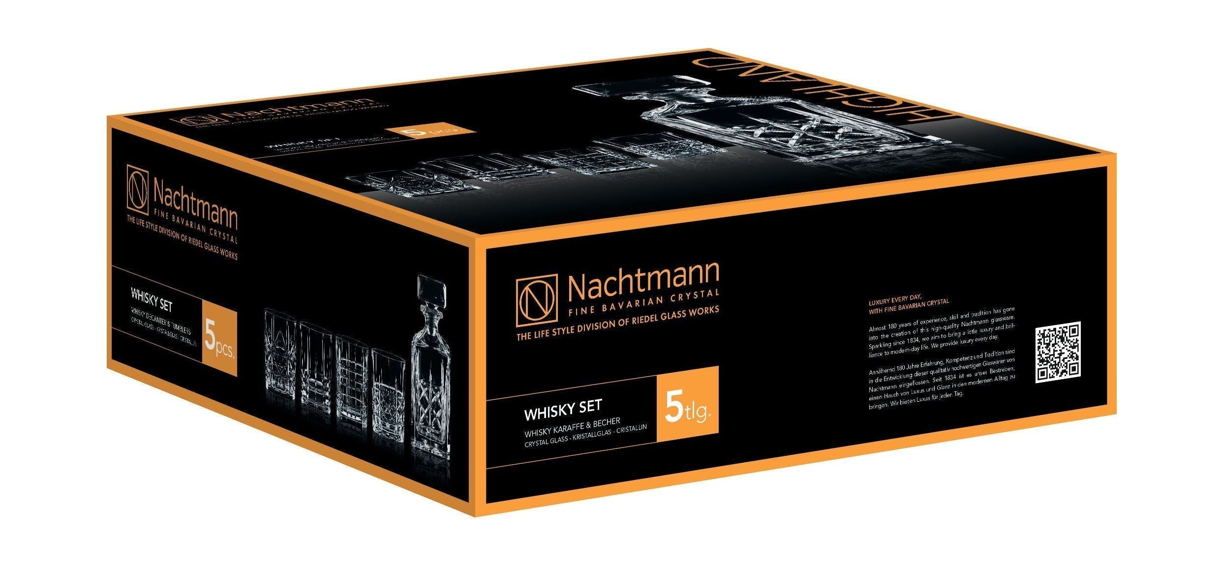 Nachtmann Highland Whisky Sæt, 1 karafe + 4 briller