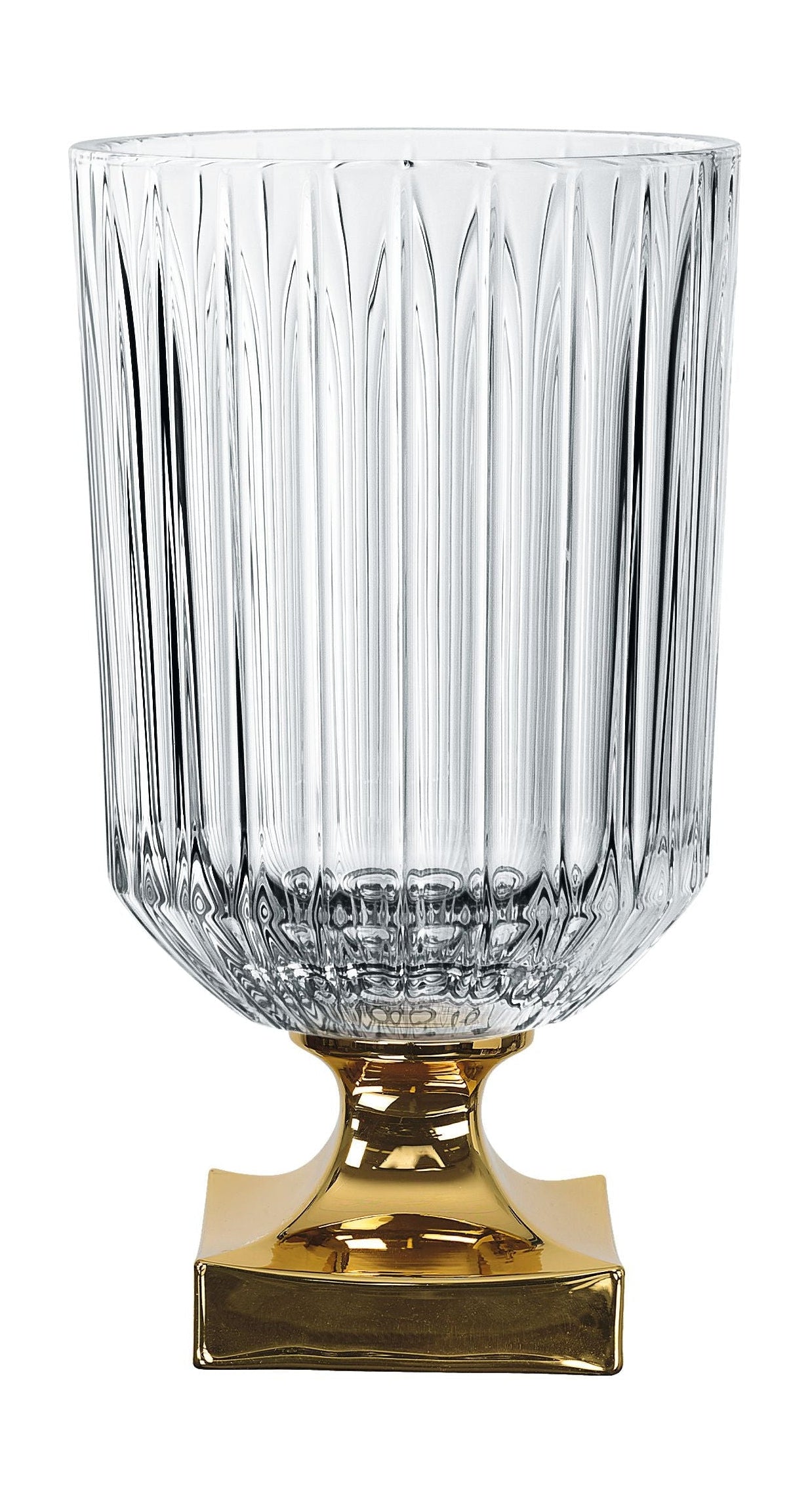 Nachtmann Minerva Vase auf Fuß Gold beschichtet, 32 Cm