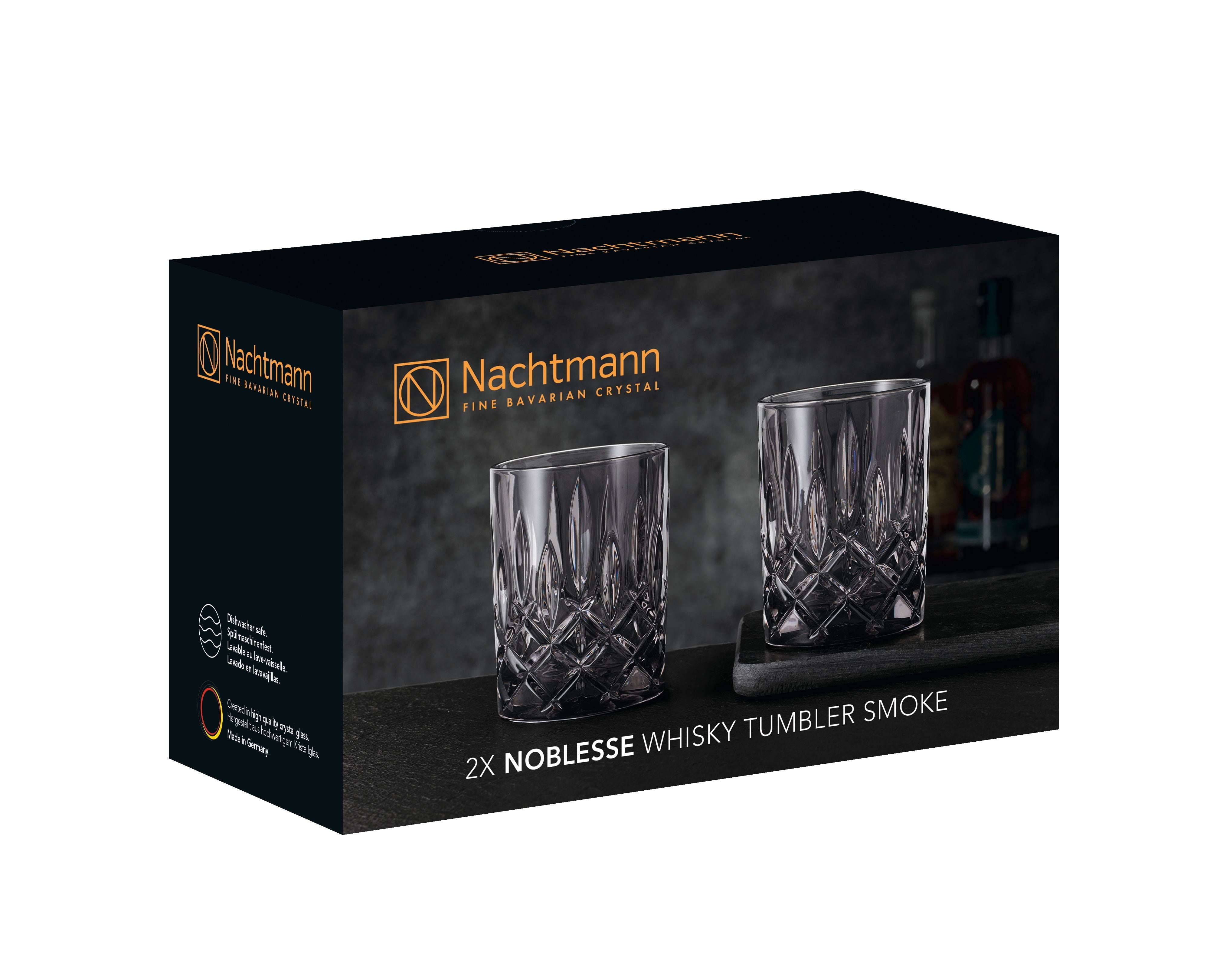 Nachtmann noblesse whisky vetro fumo 295 ml, set di 2