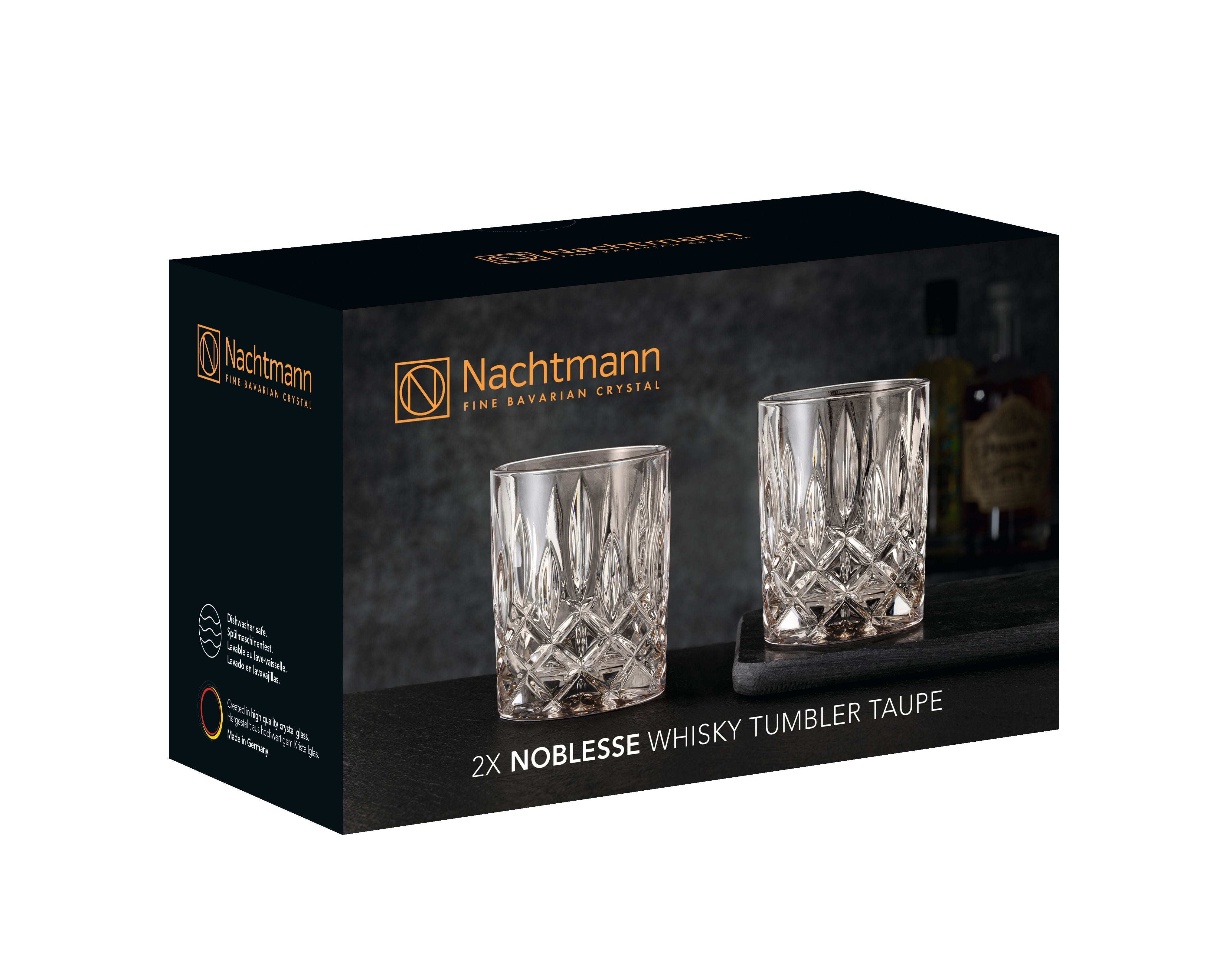 Nachtmann Nobesse whisky glas taupe 295 ml, set van 2
