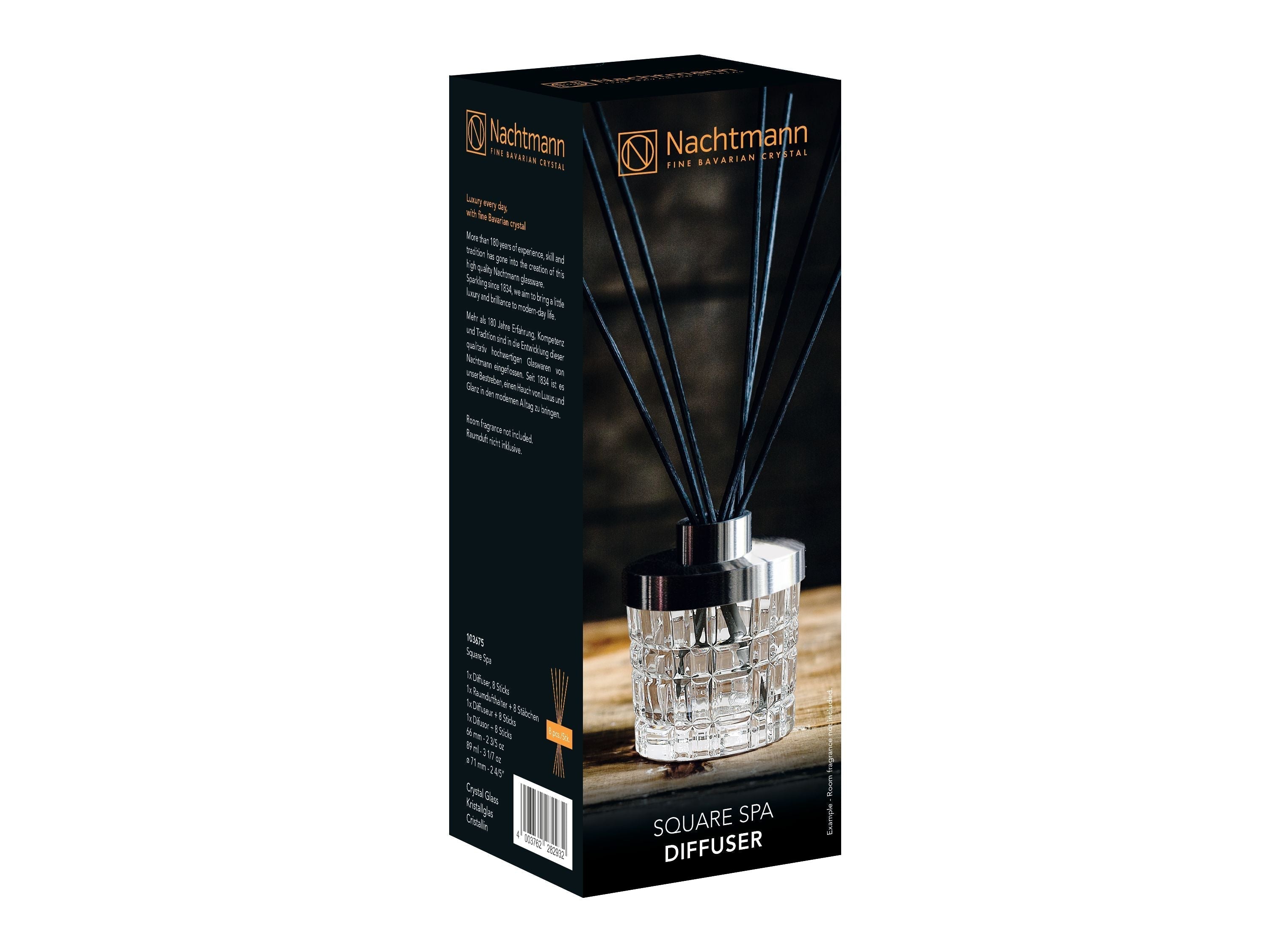 Nachtmann Spa Square Room Fragrance Porte-parfum avec 8 bâtons