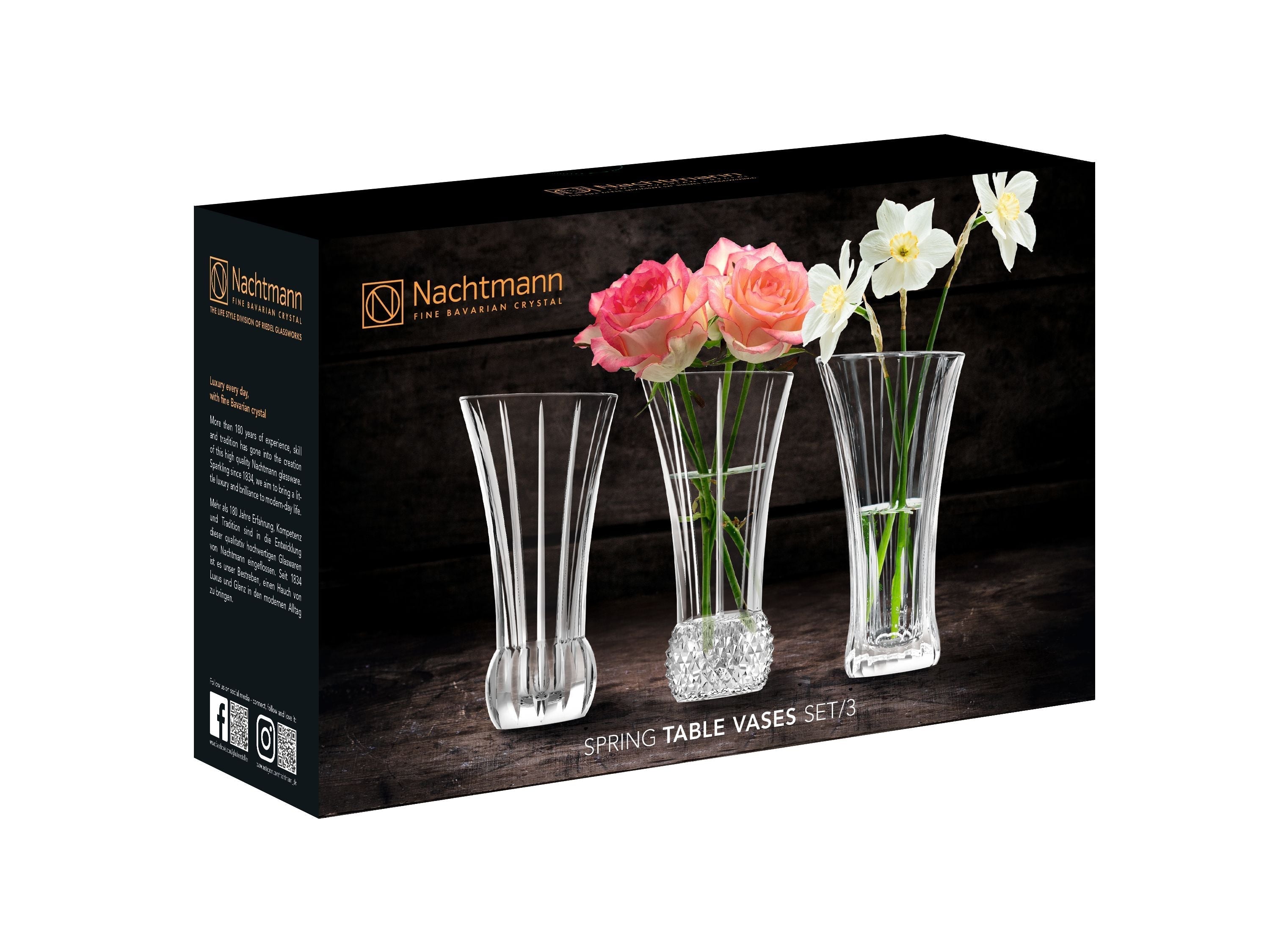 Nachtmann Spring Table Vases, sett med 3