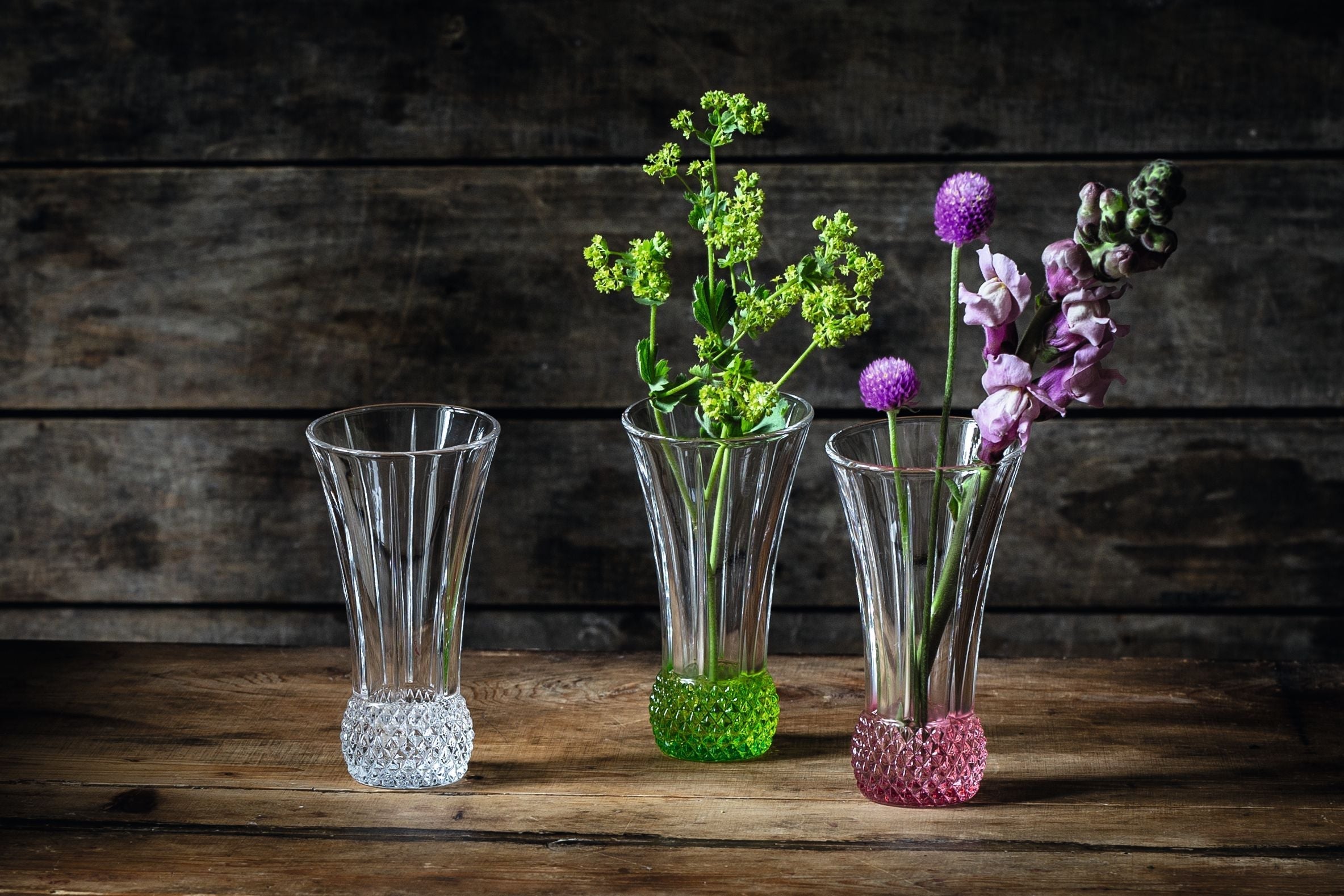 Nachtmann Spring Table Vases, sett med 3