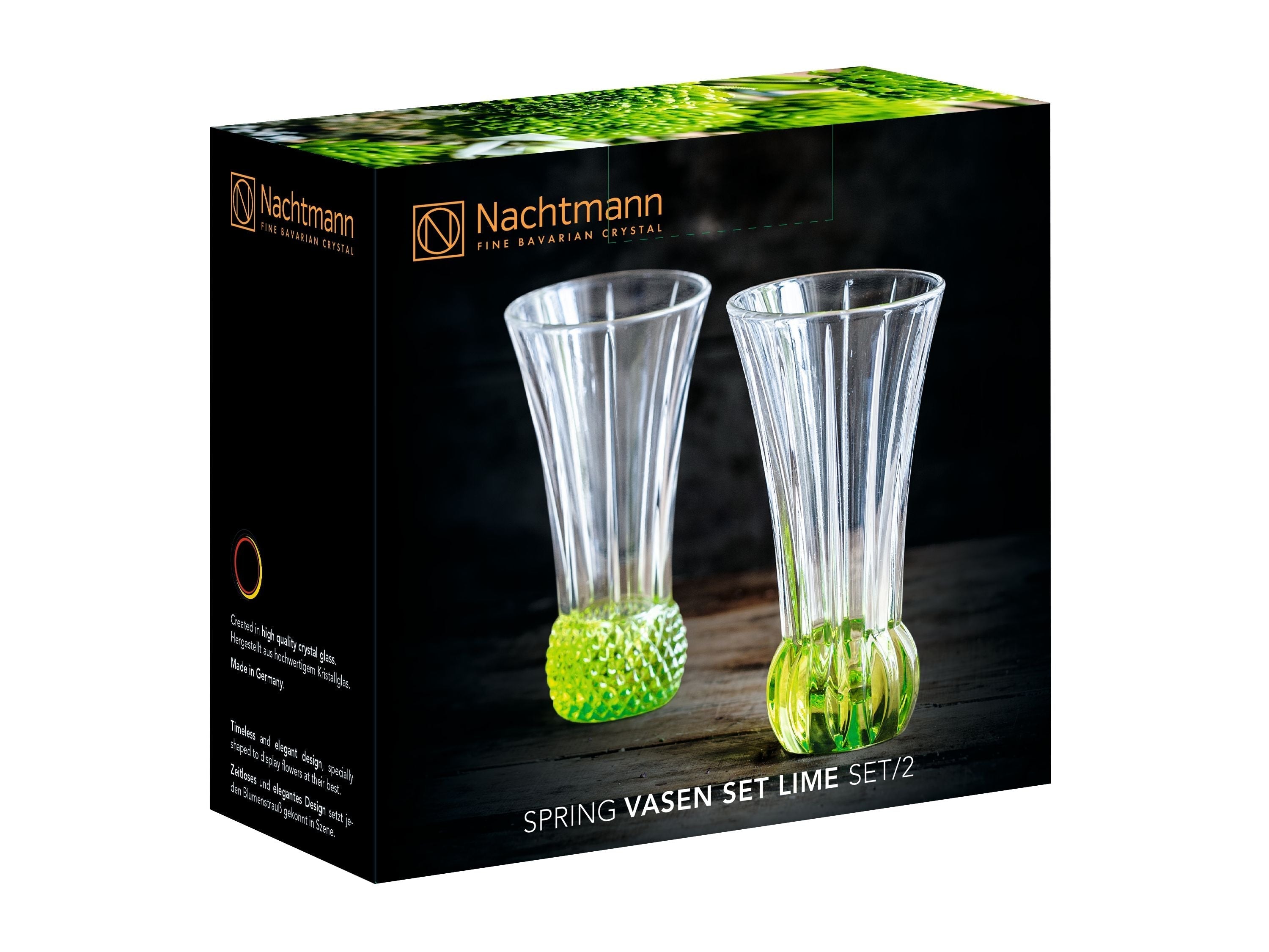 Nachtmann Spring Table Vases Lime, sett af 2