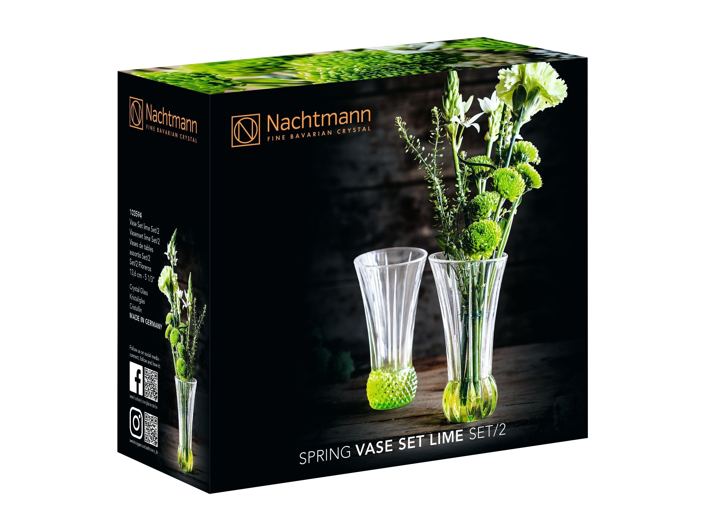 Nachtmann弹簧桌花瓶石灰，一组2