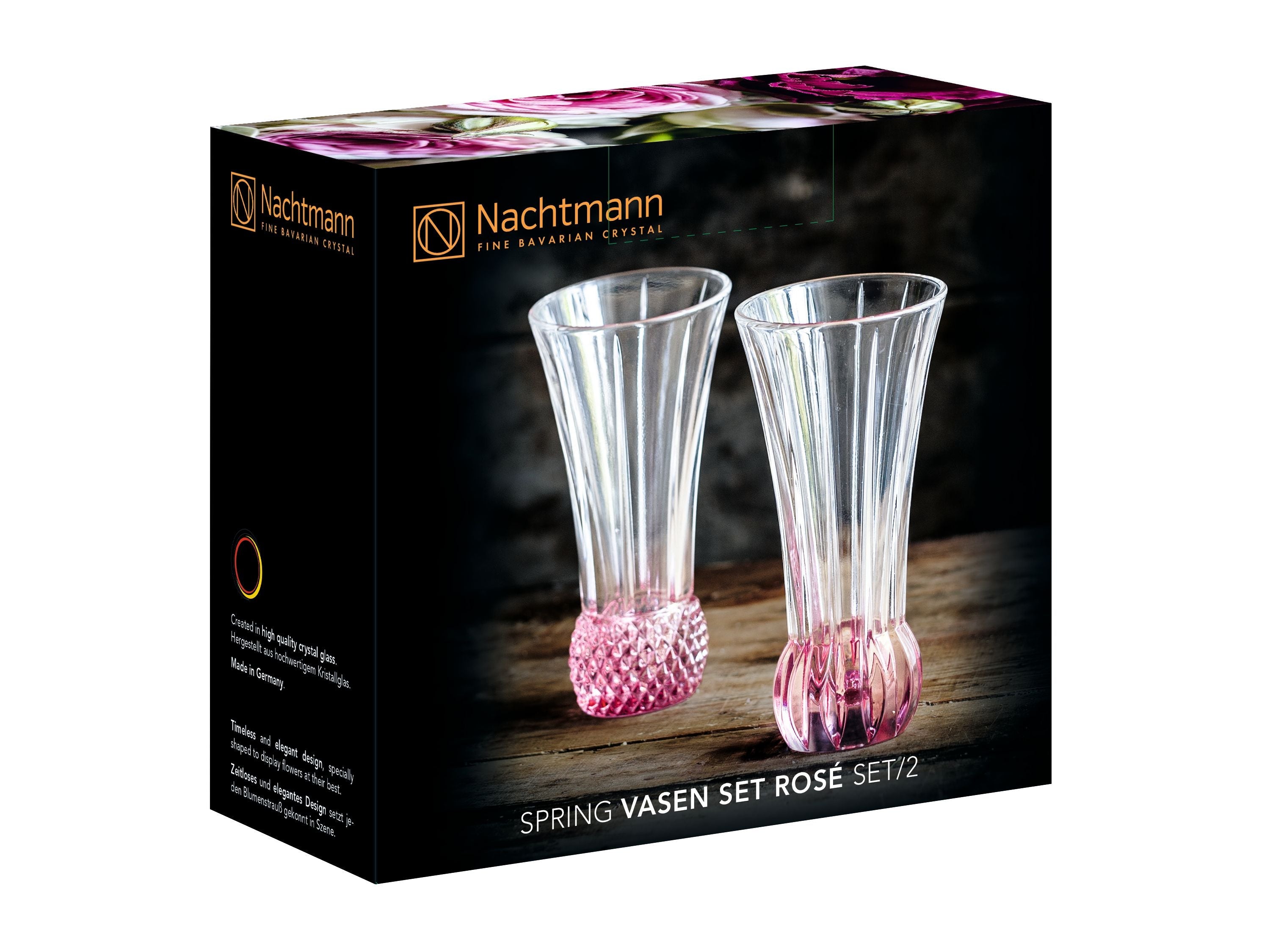 Nachtmann Vases de table de printemps Rosè, ensemble de 2