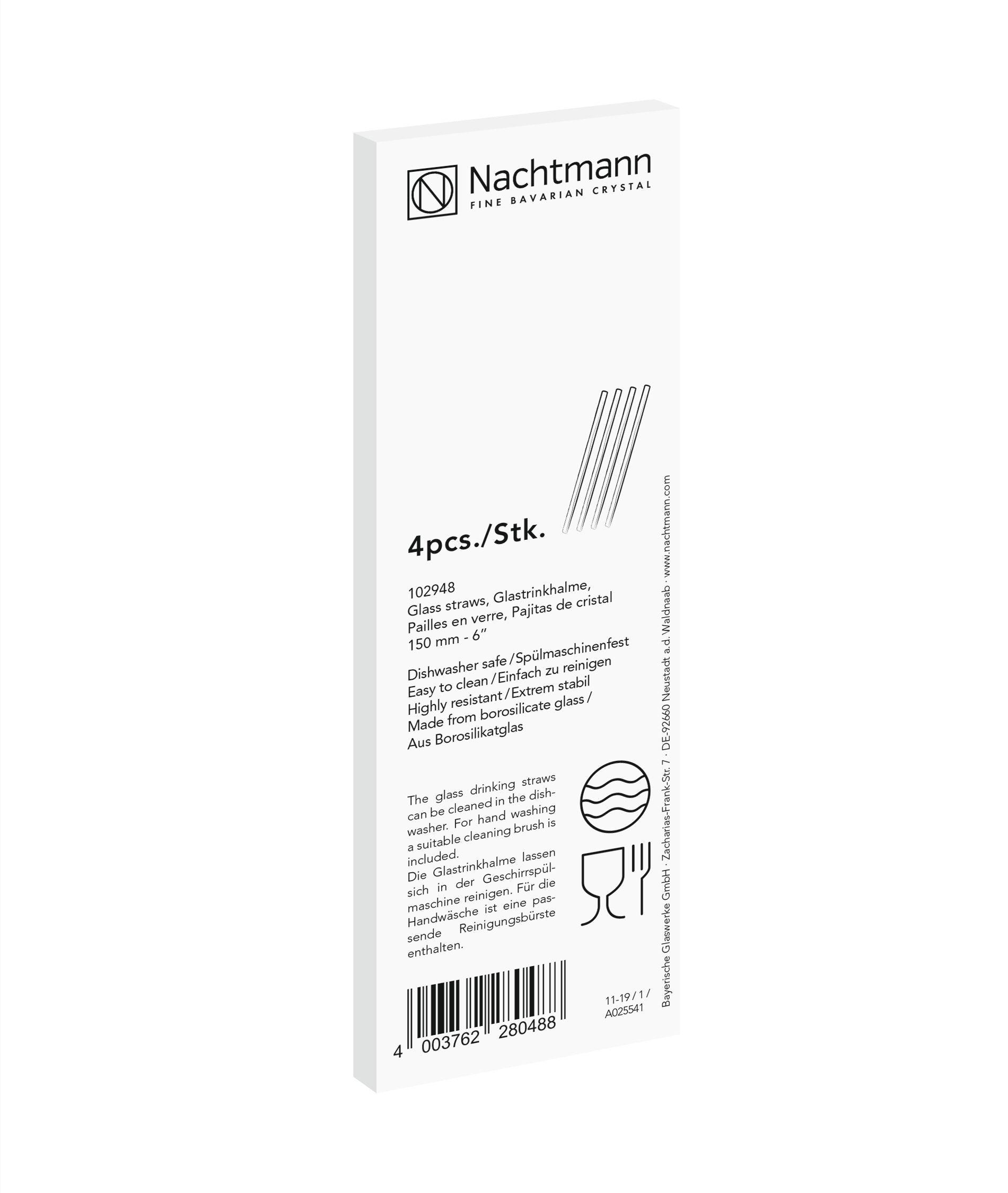 Nachtmann Tastes Good Glass Drinking Straws 15 Cm, Set Of 4