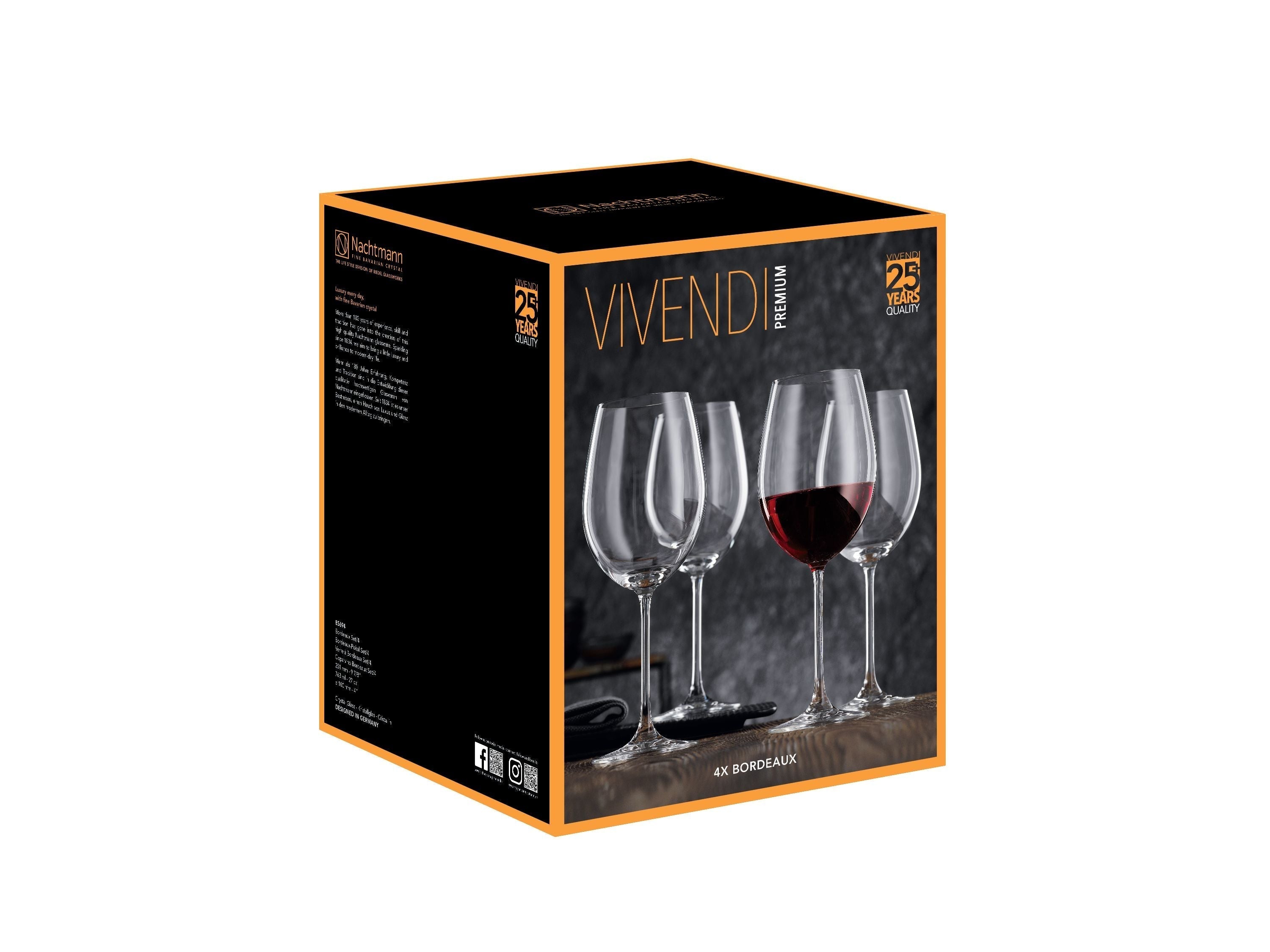 Nachtmann Vivendi Premium Bordeaux Weinglas 763 ml, Satz von 4