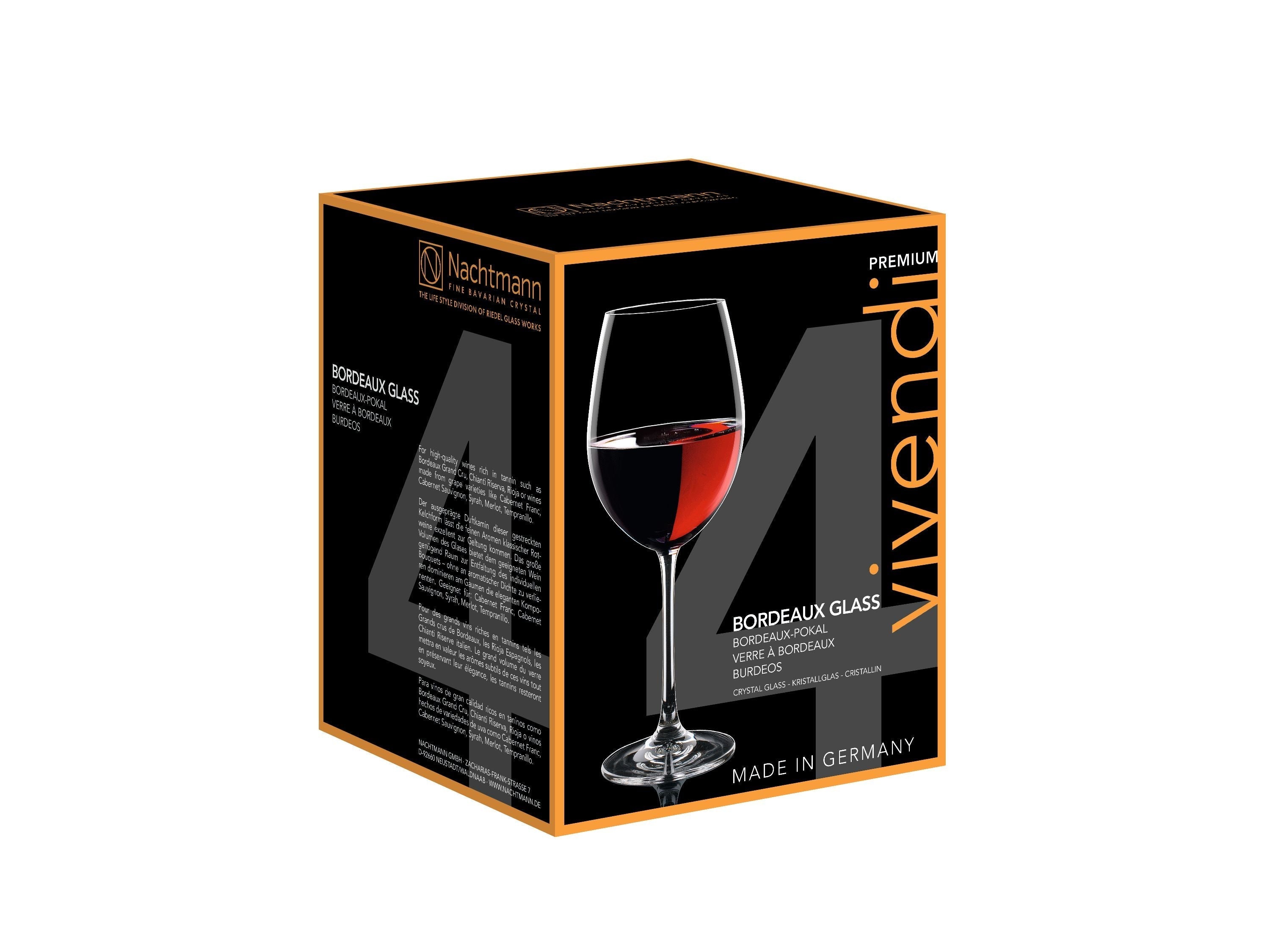 Nachtmann Vivendi Premium Bordeaux Wine Glass 763 ml, sett af 4