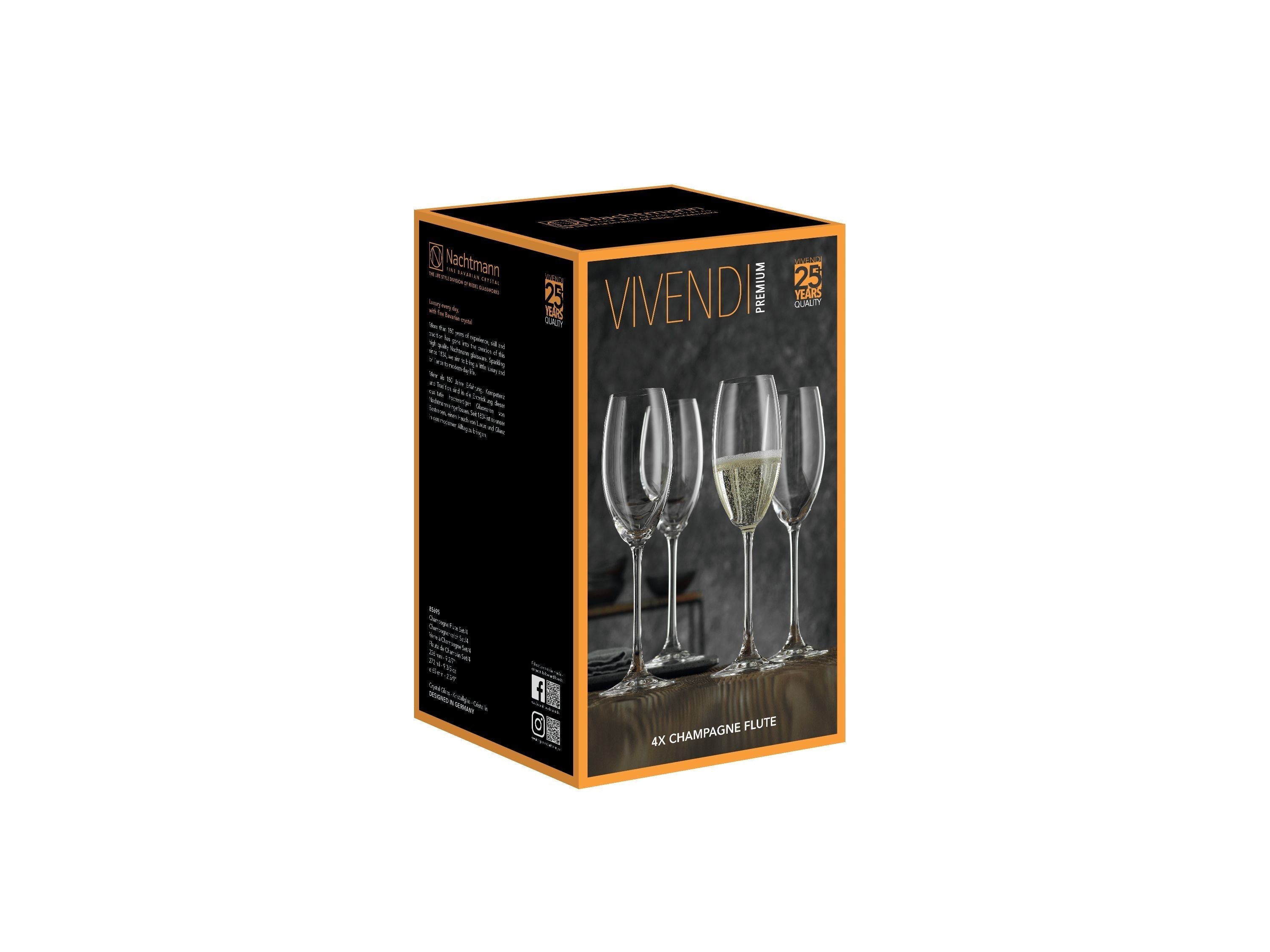 Nachtmann Vivendi Premium Champagne Wopblet 272 ml, conjunto de 4