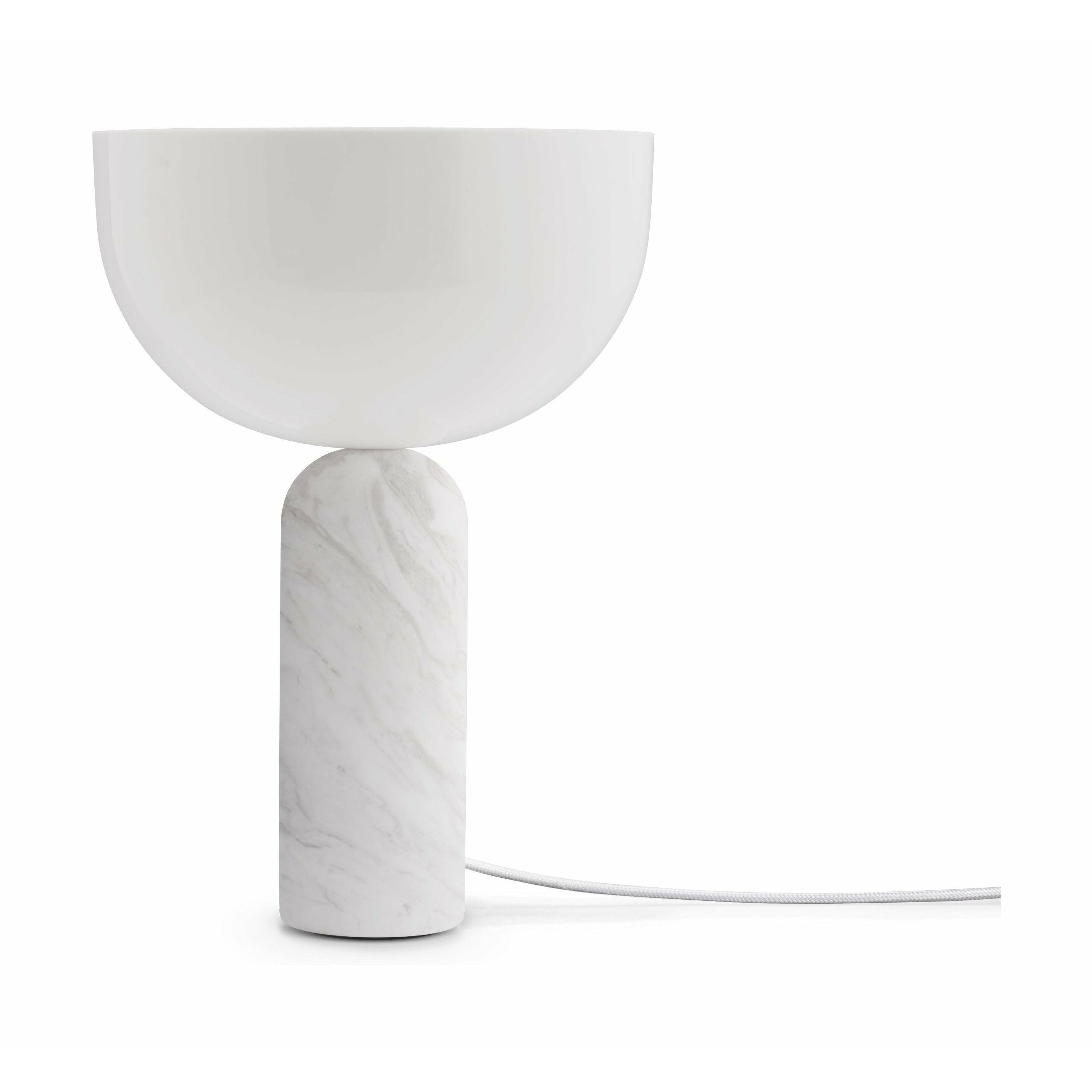 New Works Kizu Table Lampe blanc Carrara marbre, petit