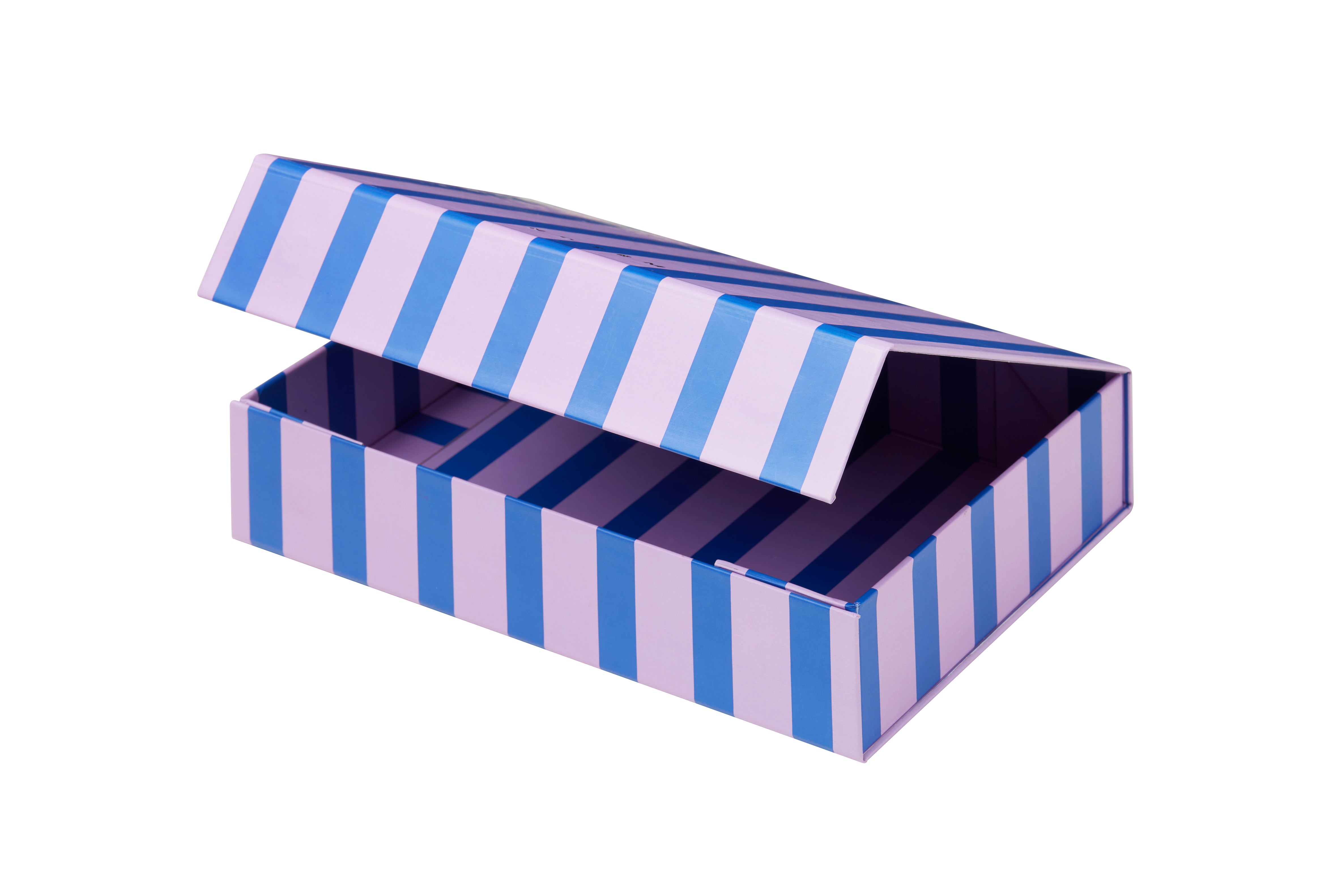 Notem Studio Bille Box Medium, Blau und Lavendelstreifen