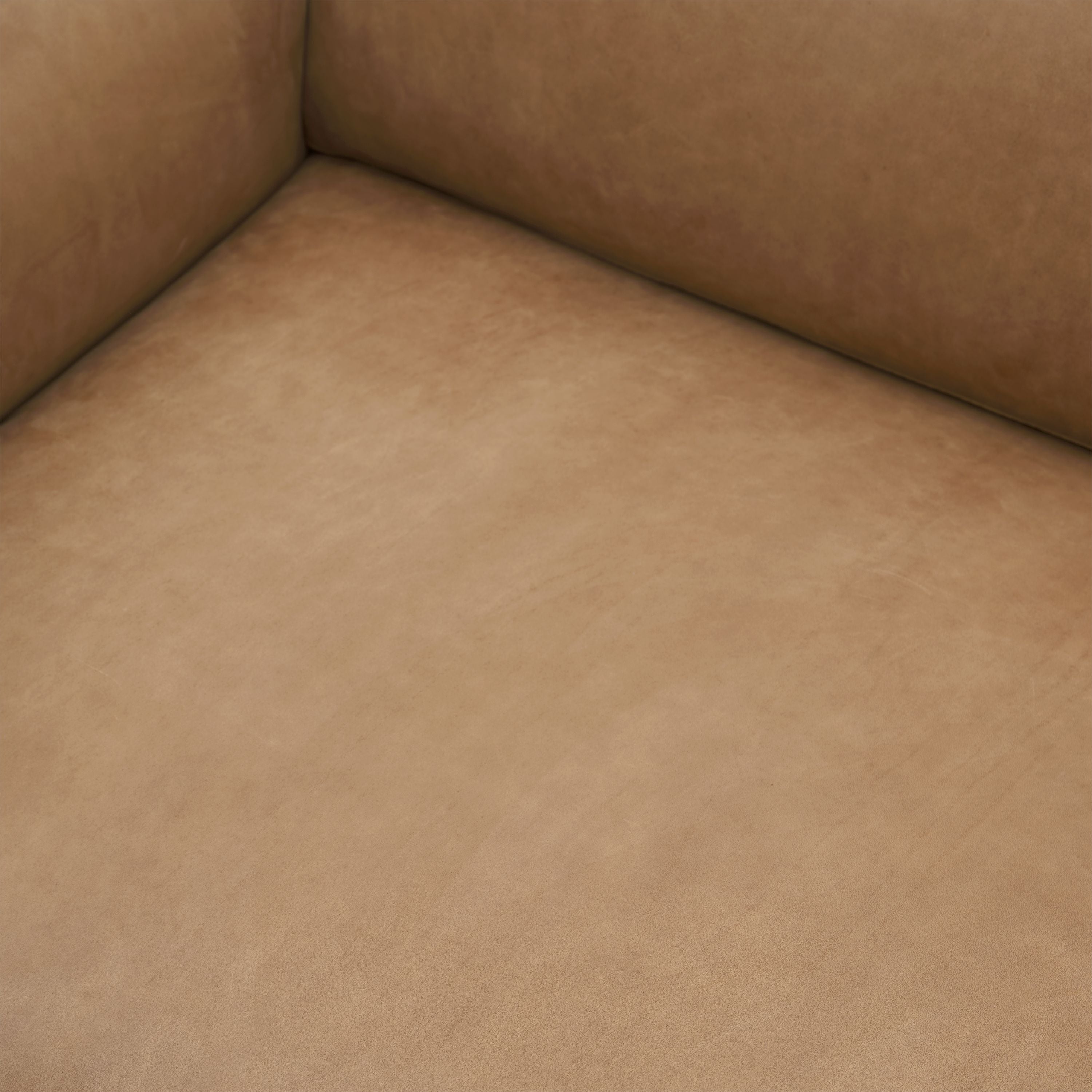 Muuto大纲沙发3座宽剂皮革，骆驼/铝