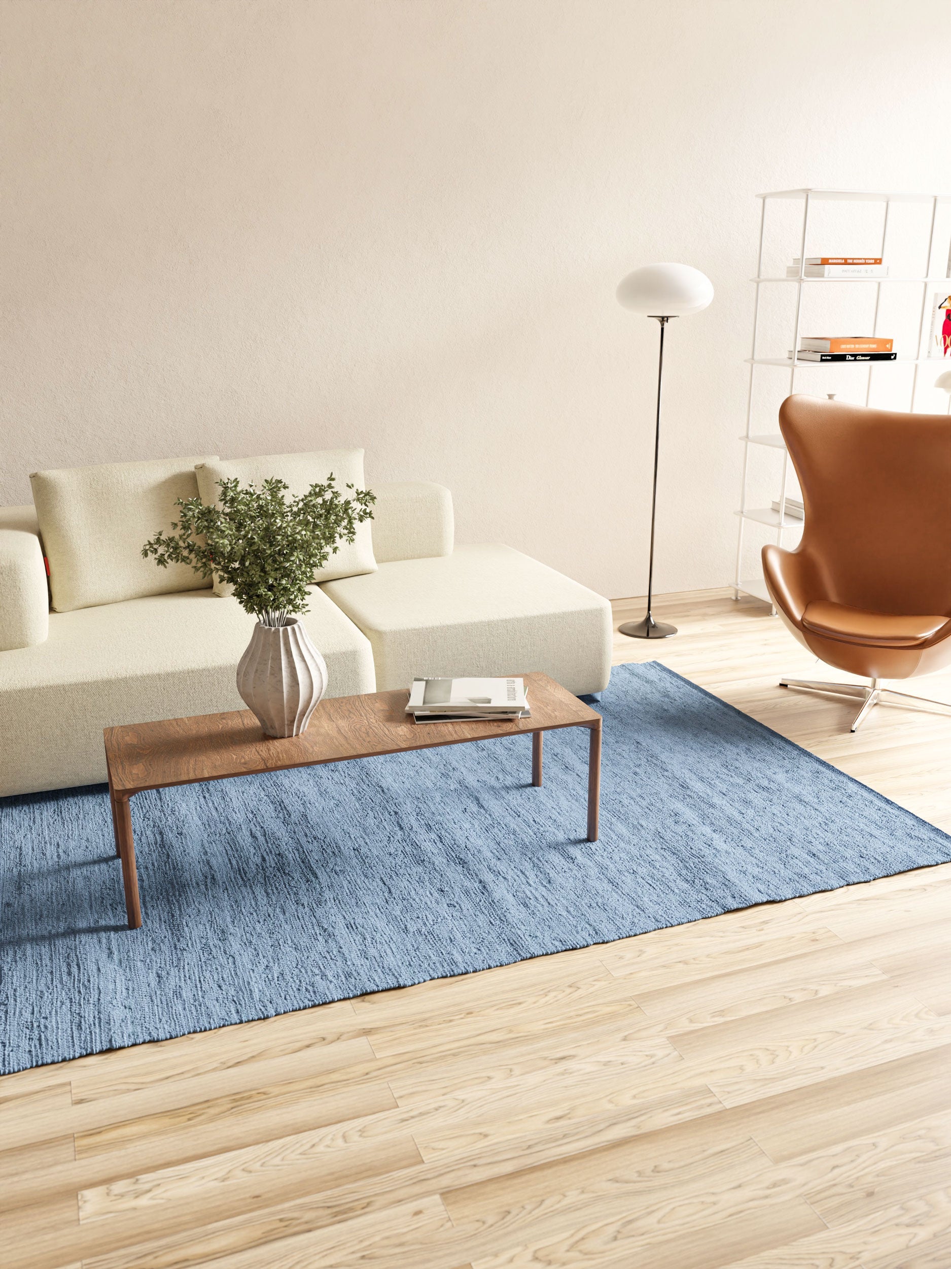 Rug Solid Cotton Rug 60 X 90 Cm, Pacific