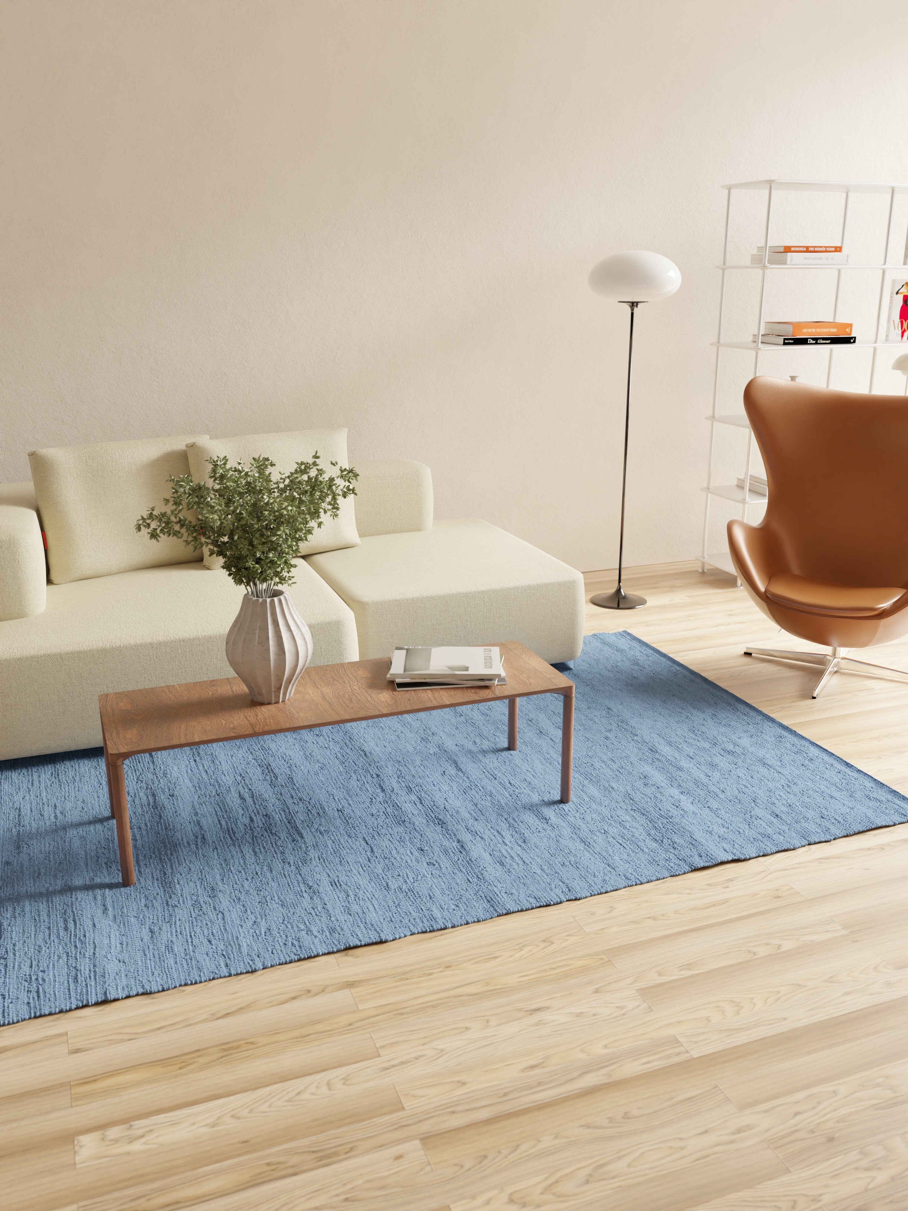 Rug Solid Cotton Rug 140 X 200 Cm, Pacific