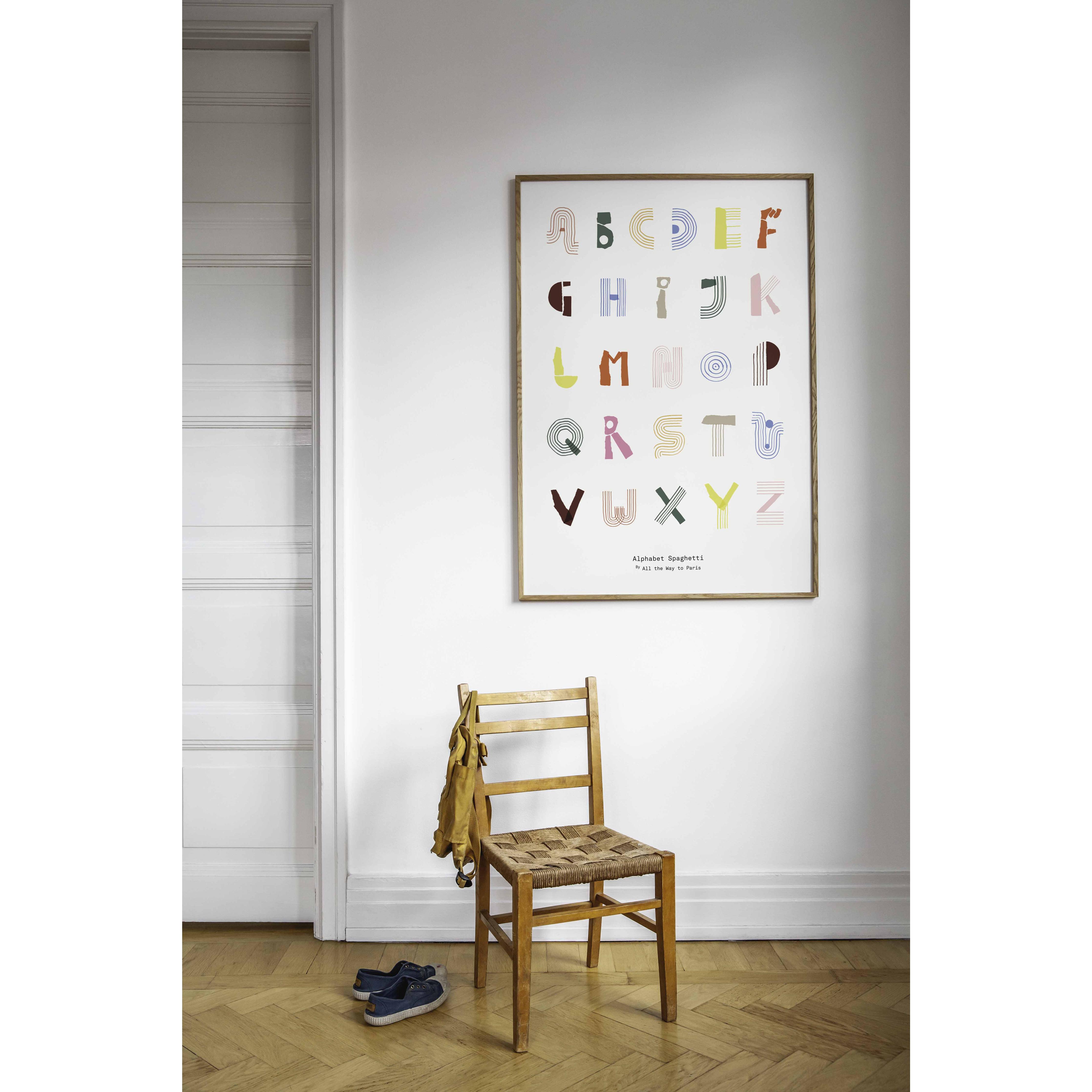 Paper Collective Alphabet Spaghetti Eng Poster 70x100 cm, multicolore
