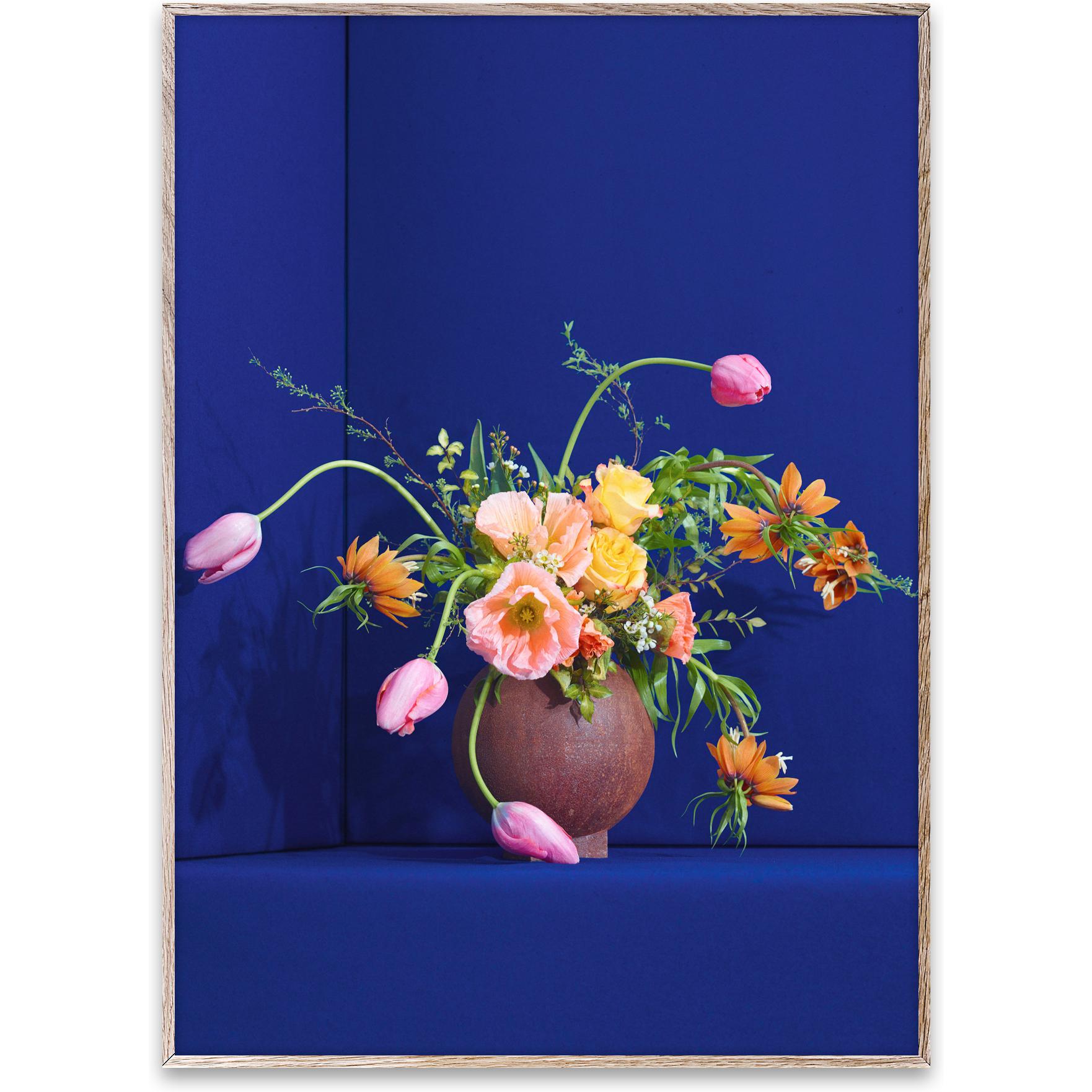 Paper Collective Blomst 01 Poster 50x70 cm, blå