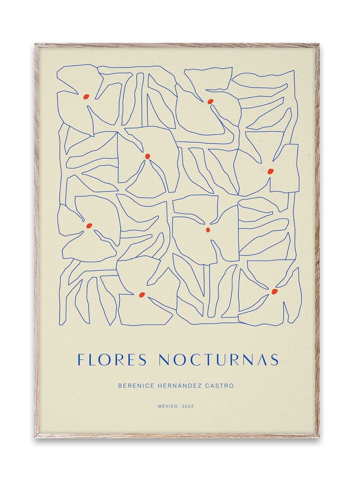 Paper Collective Flores Nocturnas 01 Póster, 30x40 cm