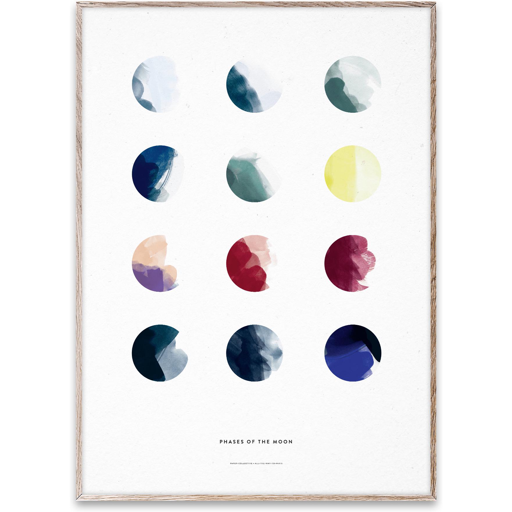 Poster di fasi della luna collettiva di carta, 30x40 cm