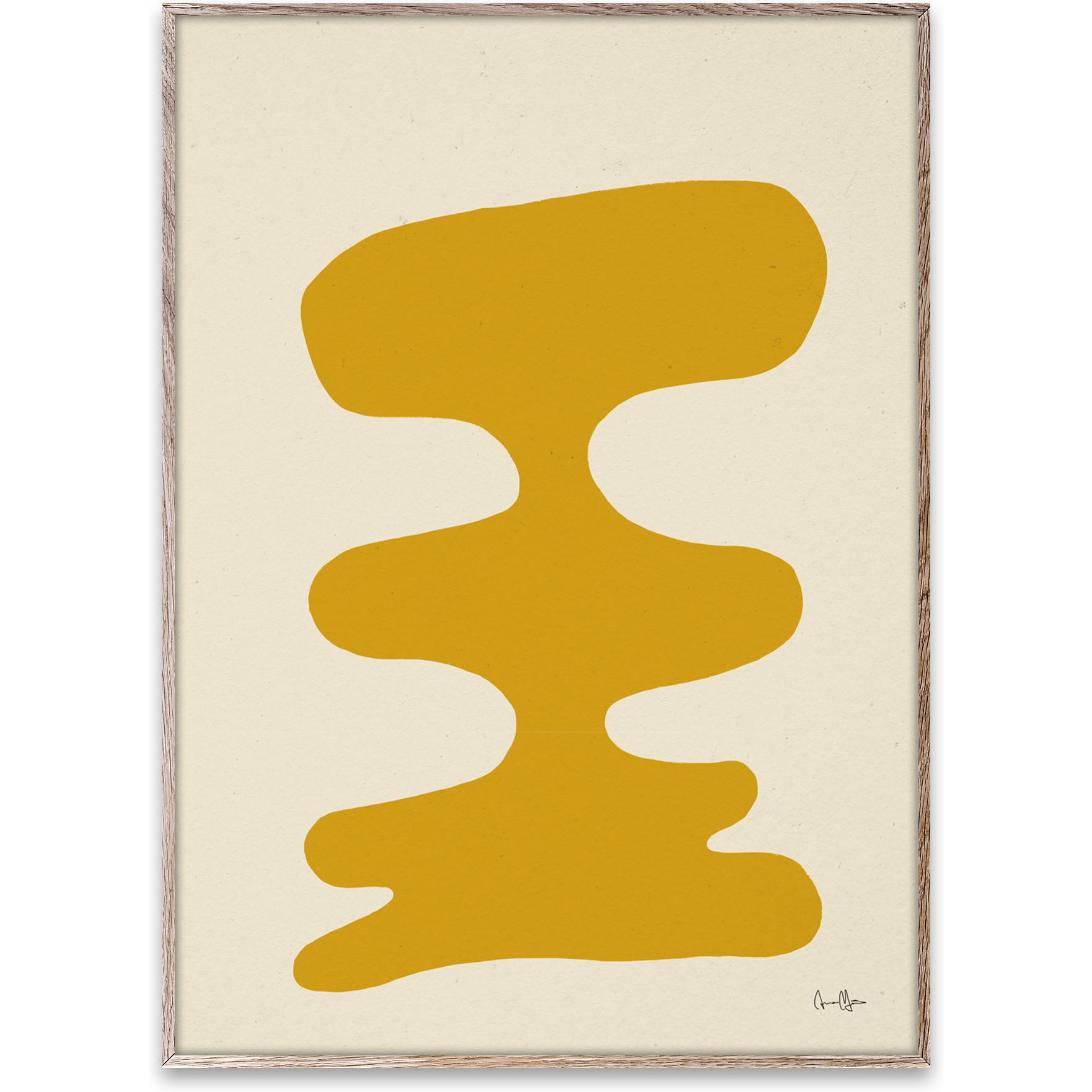 Póster de amarillo suave colectivo de papel, 50x70 cm