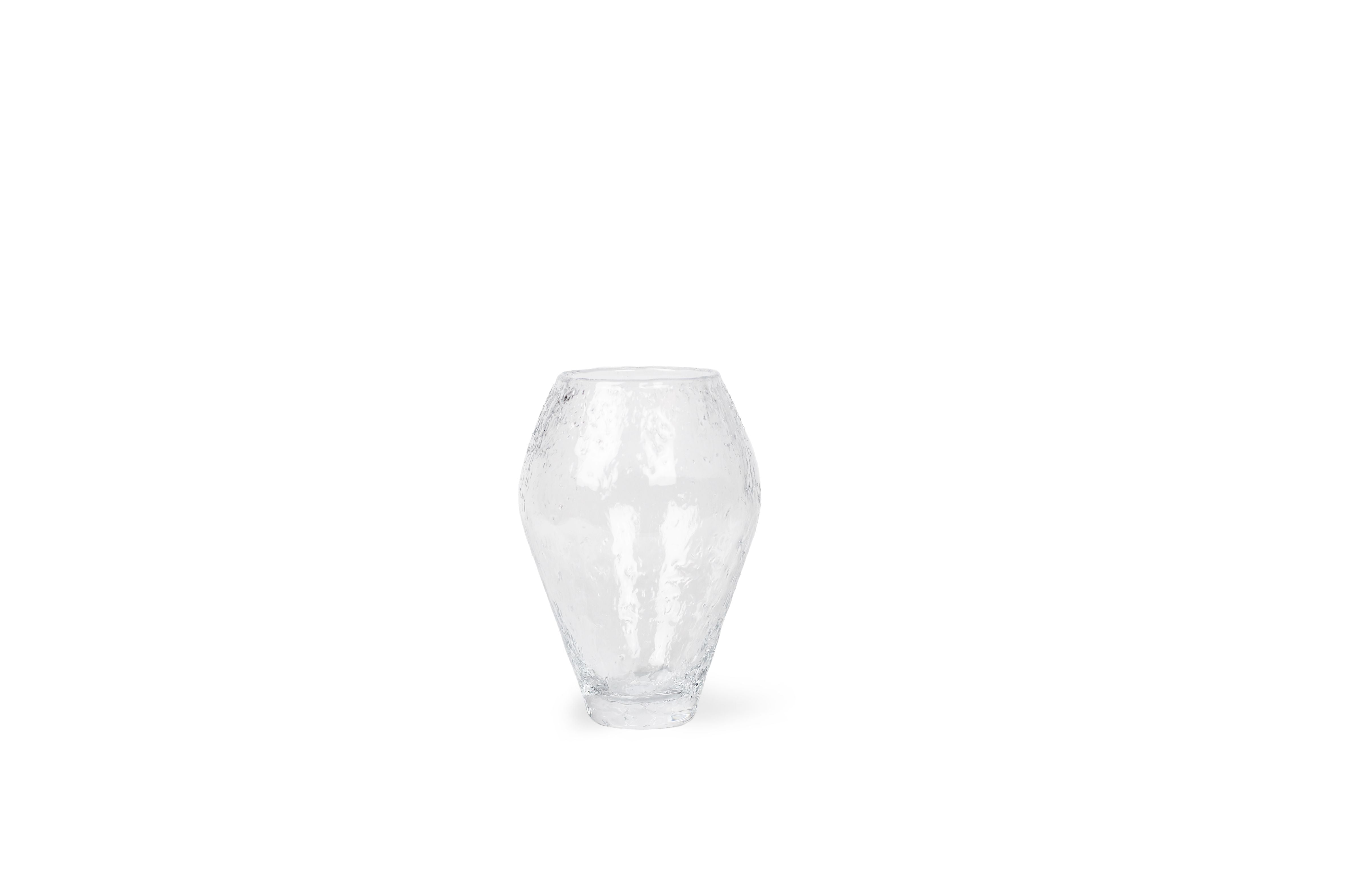 Ro Collection Vase en verre écrasé, petit, clair