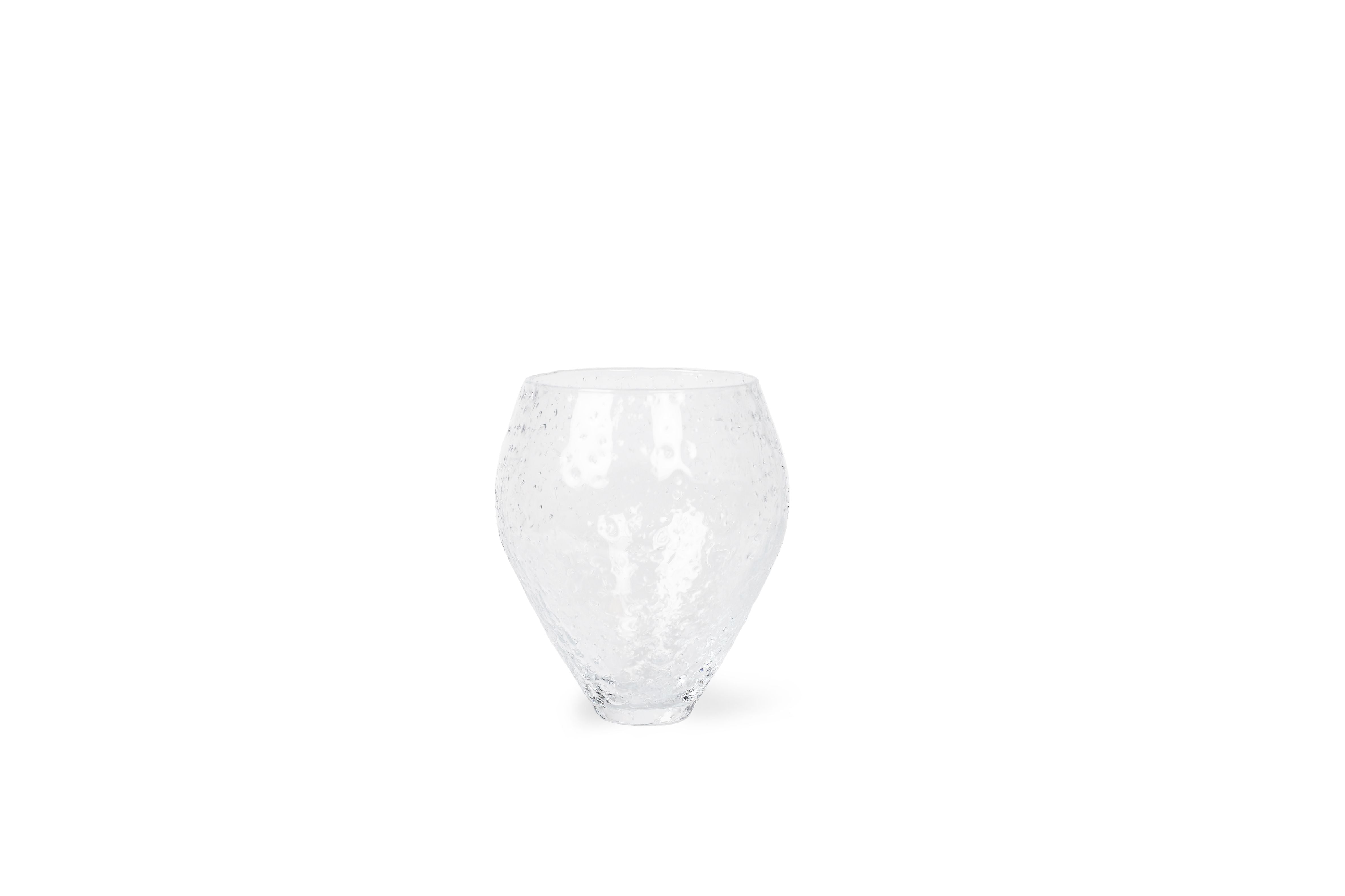 Ro Collection Vase en verre écrasé, moyen, clair