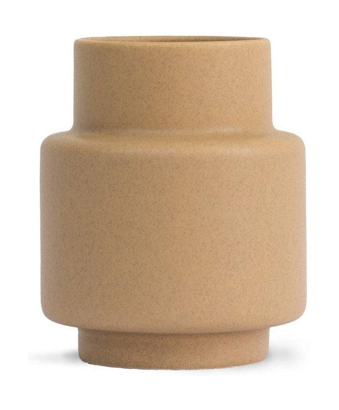 RO Collection Hurricane Ceramic Vase Medium, Soft Ocher