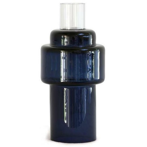Ro Collection Nr. 55 glas lysestage, indigo blå