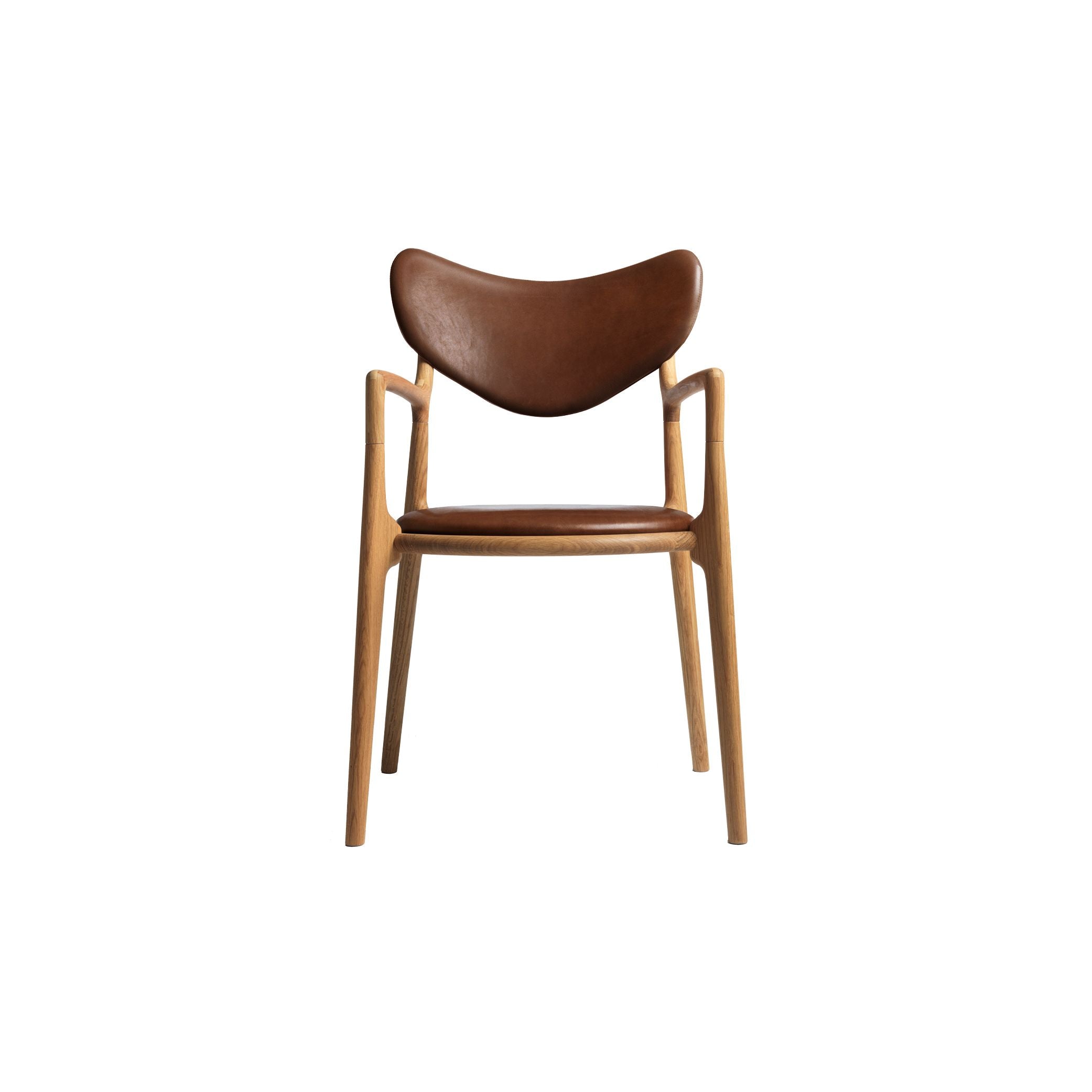 Ro Collection Salon Chair Upholstered, Cognac Supreme Leather