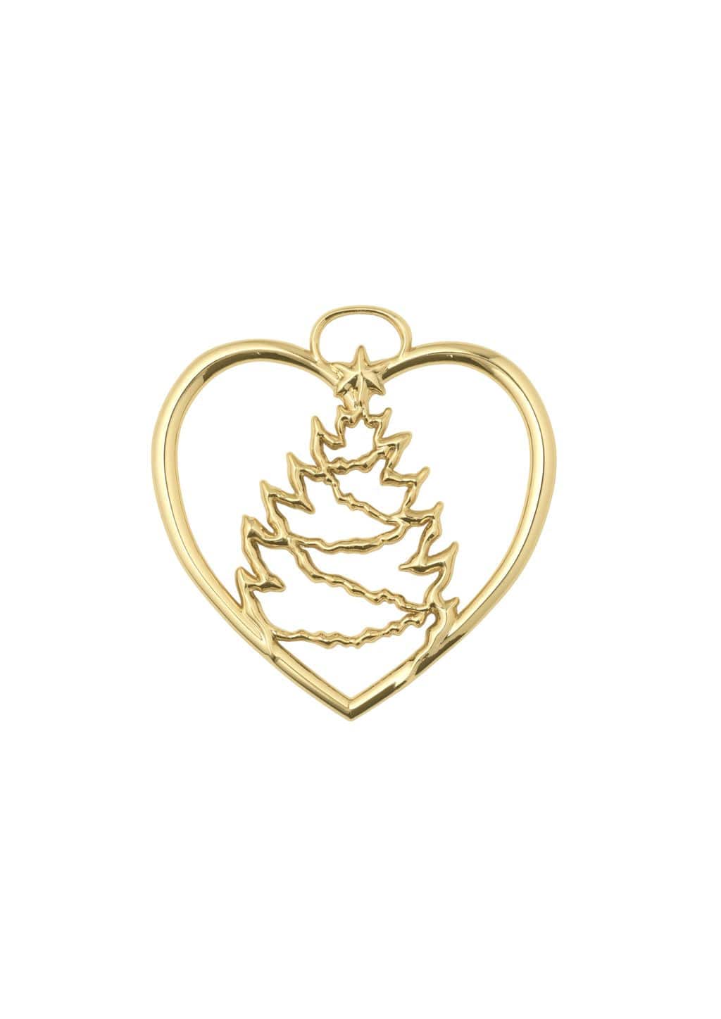 Rosendahl Karen Blixen Heart Christmas Tree H7.5 cm, kullattu