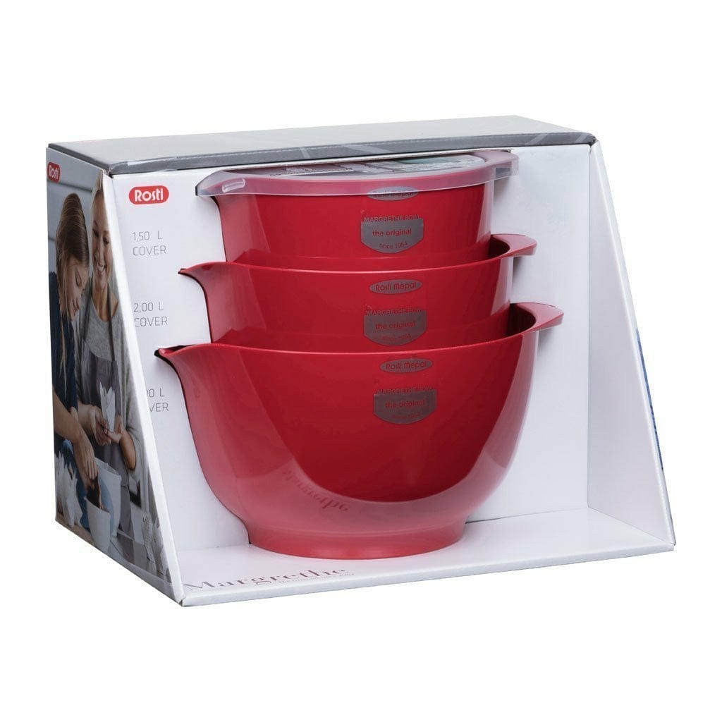 Rosti Margrethe Mixing Bowl Set Red, 6 Pieces