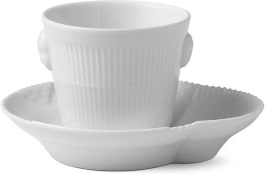 Royal Copenhagen Elementer White Espresso Cup W. Saucer, 10Cl