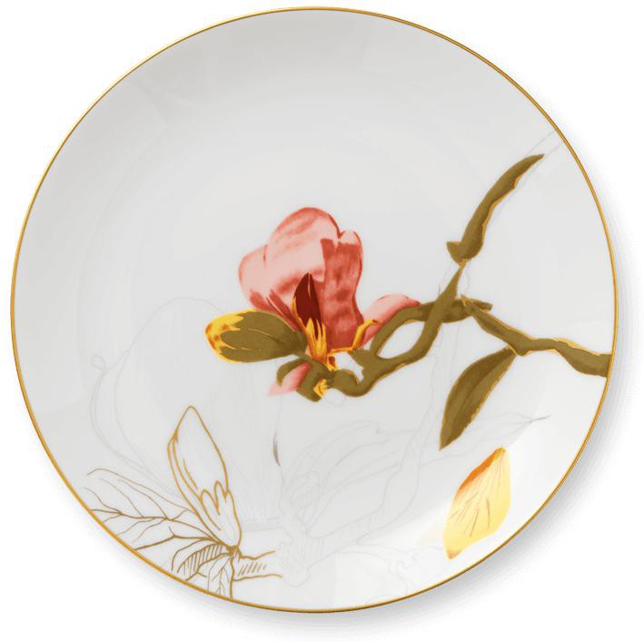 Royal Copenhague Flora Plate Magnolia, 22 cm