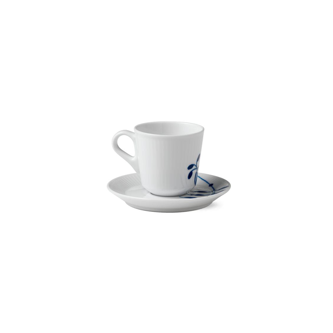 皇家哥本哈根蓝色凹槽巨型咖啡杯W.碟，9CL